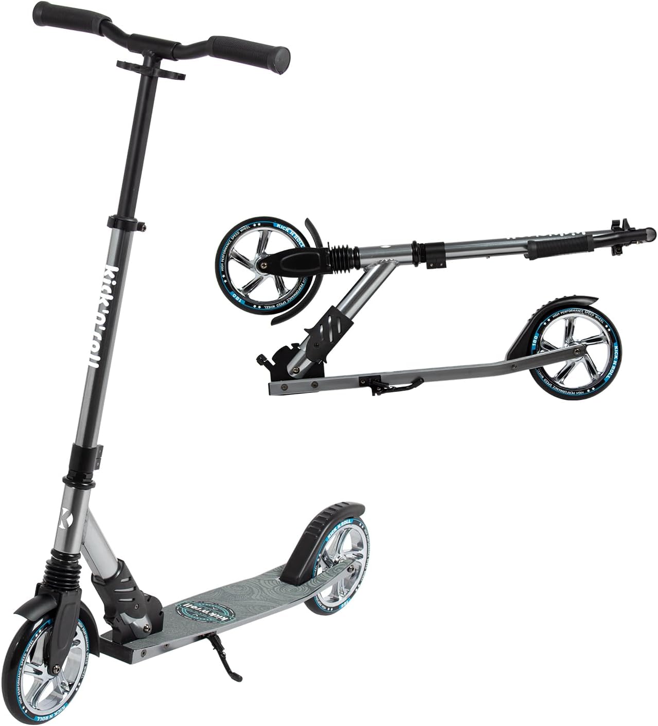 Trottinette adulte pliable grise hauteur 43 cm