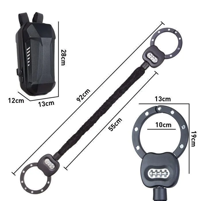 Antivol vélo — Deux menottes, chaîne circulaire — 10