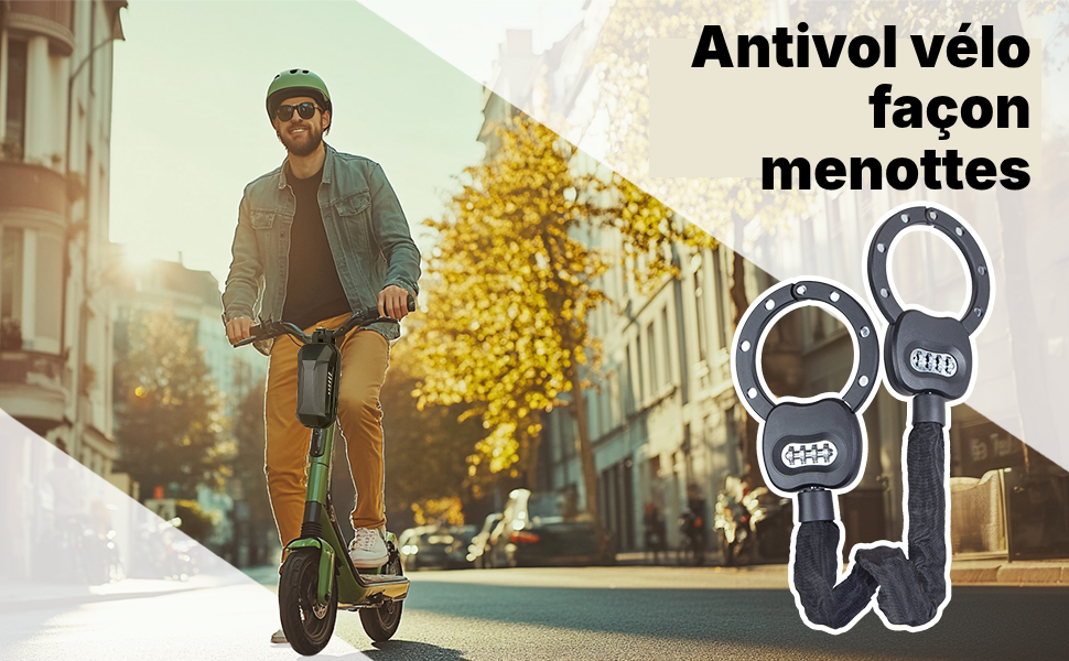 Antivol vélo — Deux menottes, chaîne circulaire — 4