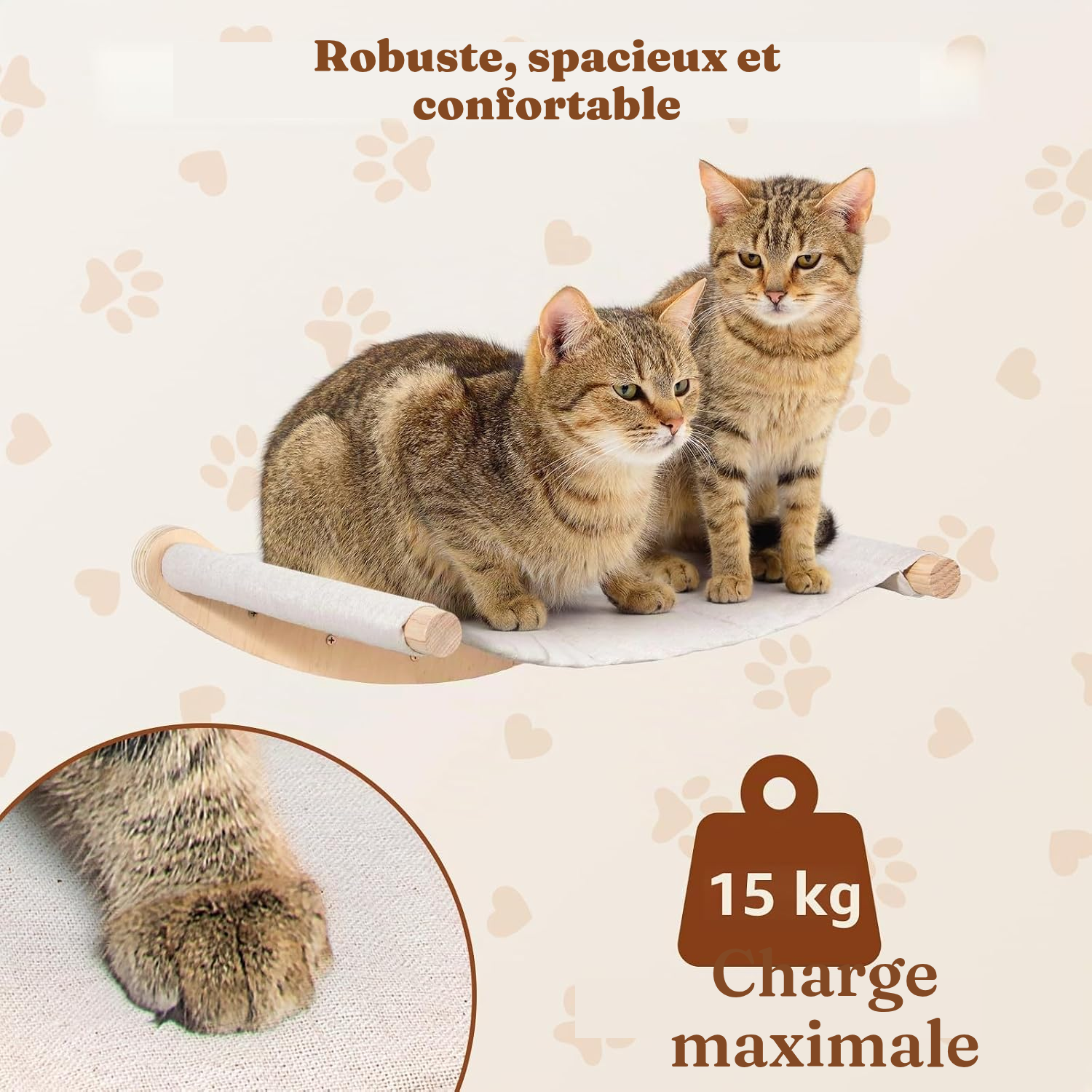 Arbre à chat mural — 4 niveaux, sol dégagé — 5
