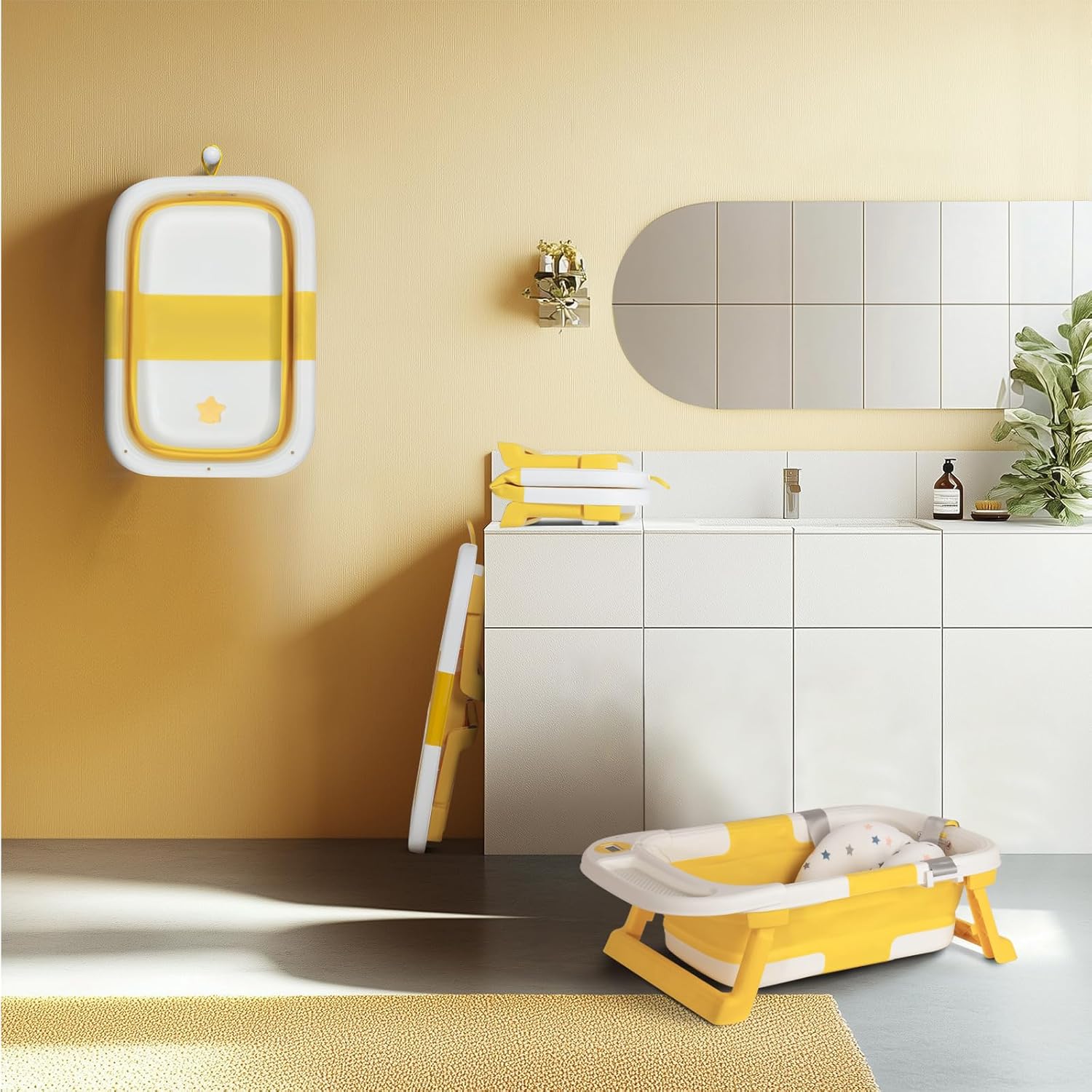 Baignoire voyage bébé jaune — bains faciles — 8