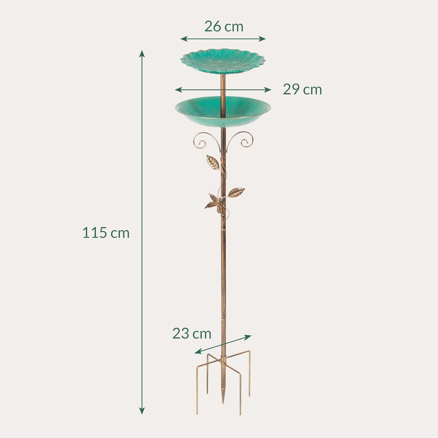 Mangeoire oiseau 115 cm – 2 bols verts stables — 5