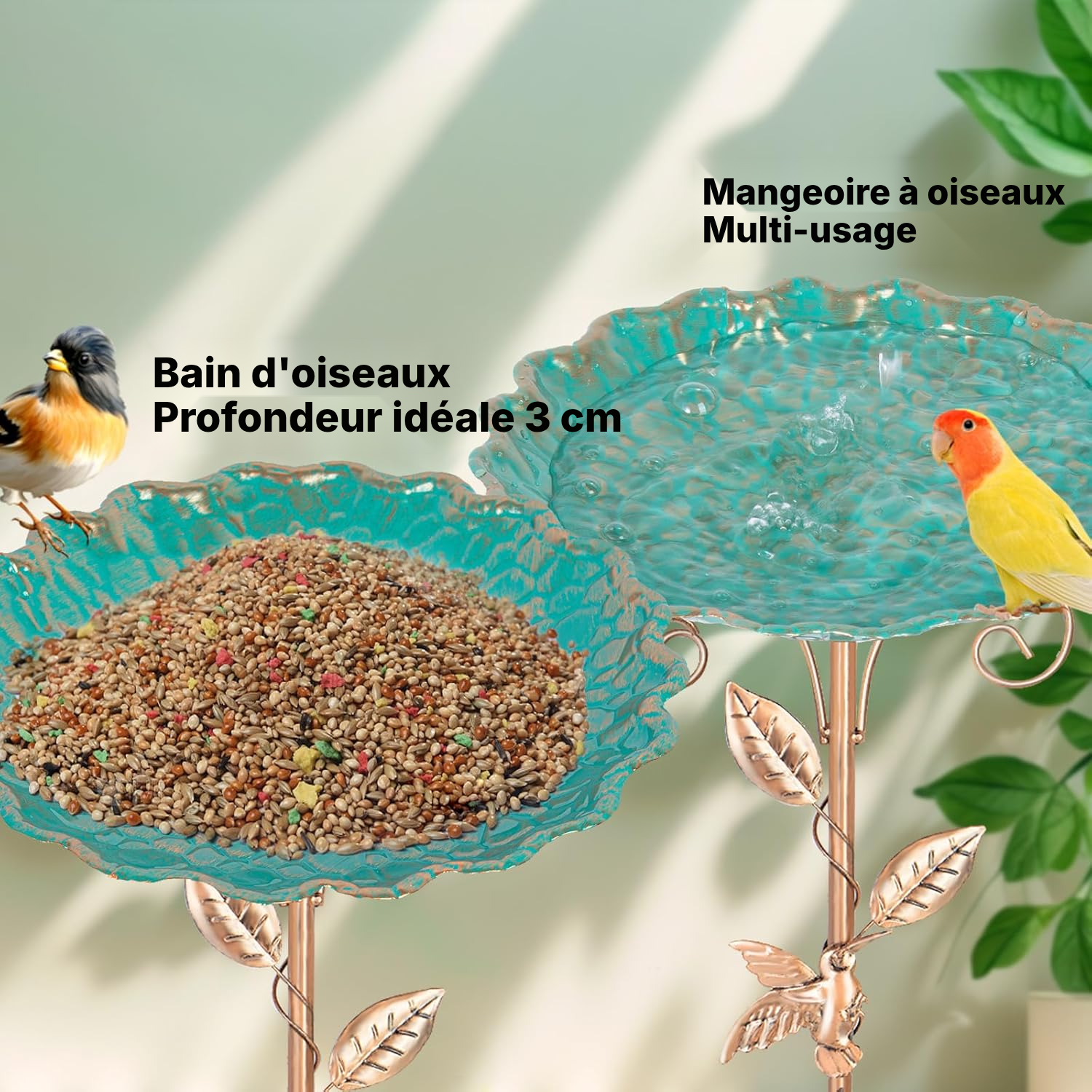 Bain d'oiseaux 79 cm, mangeoire pour oiseaux — 2