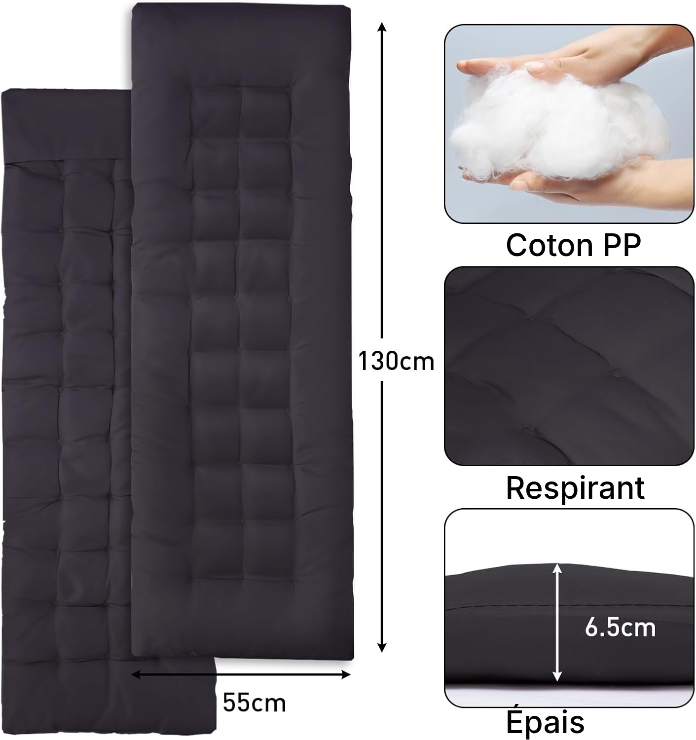 Chaise camping zéro gravité compact 110 cm — 2