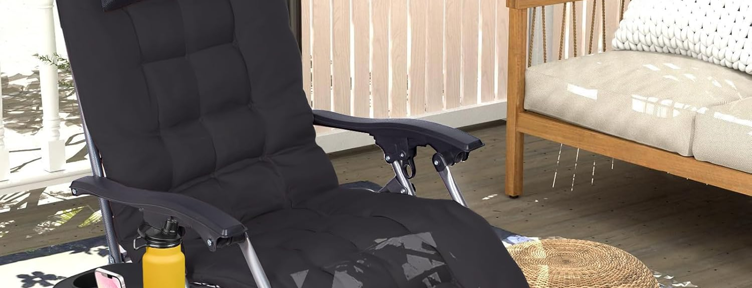 Chaise camping zéro gravité compact 110 cm