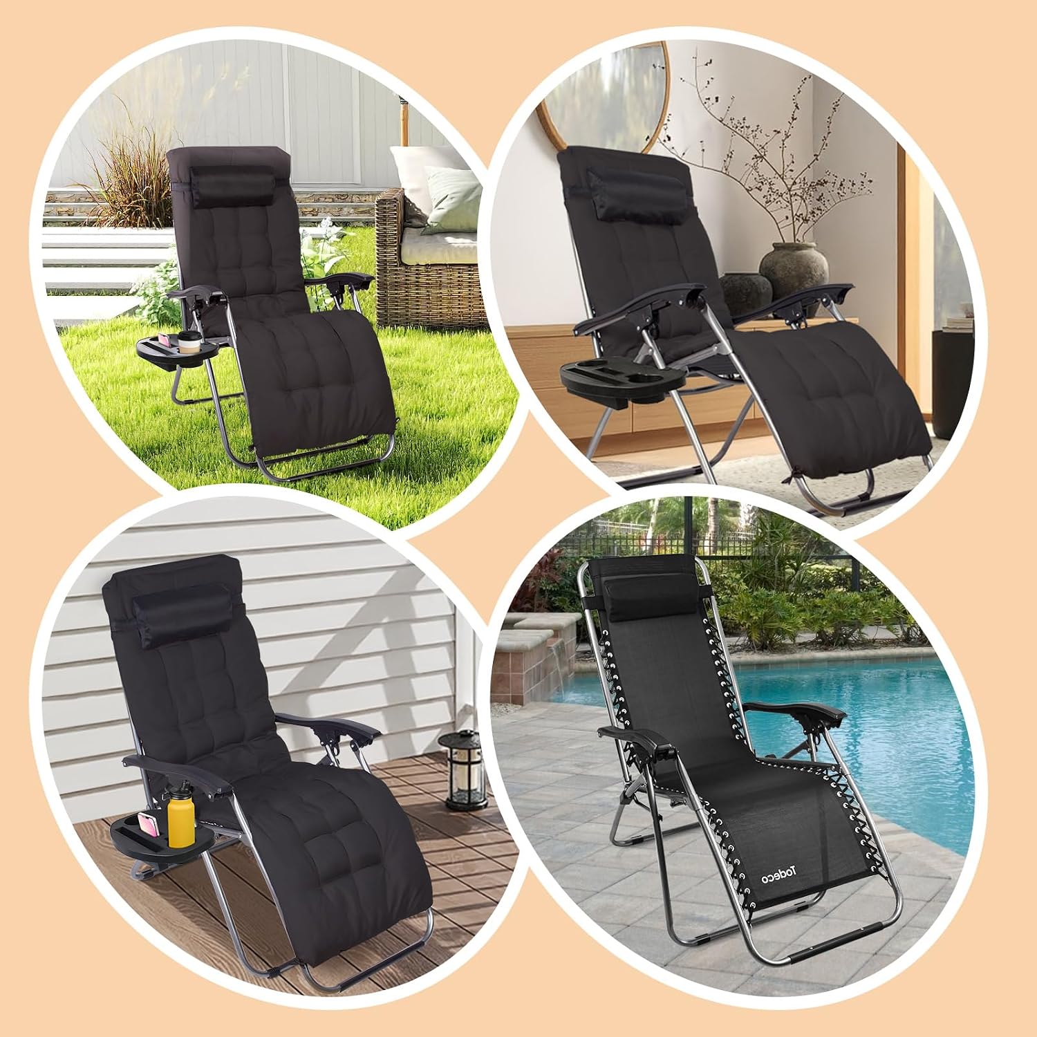 Chaise camping zéro gravité compact 110 cm — 8