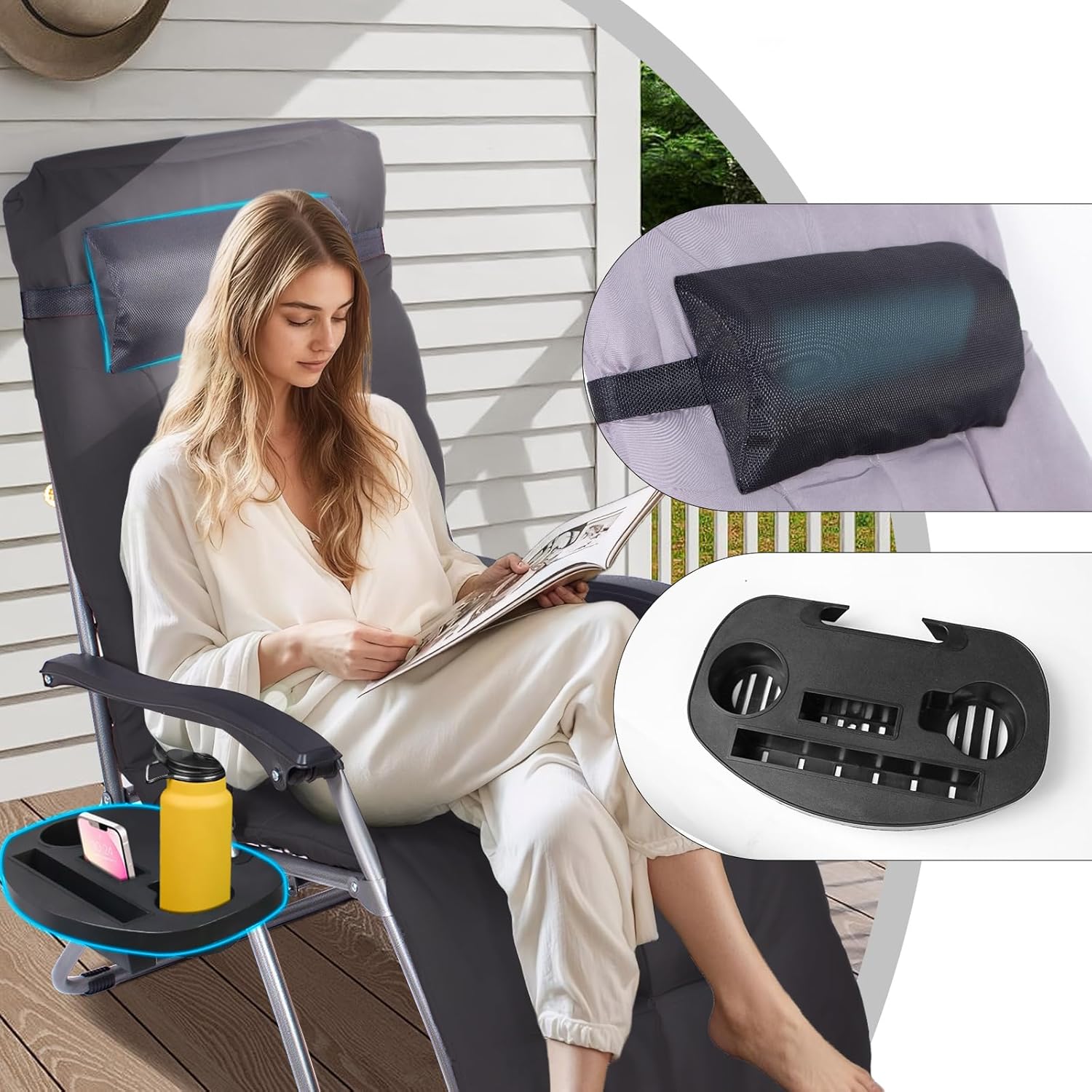 Chaise camping zéro gravité compact 110 cm — 6