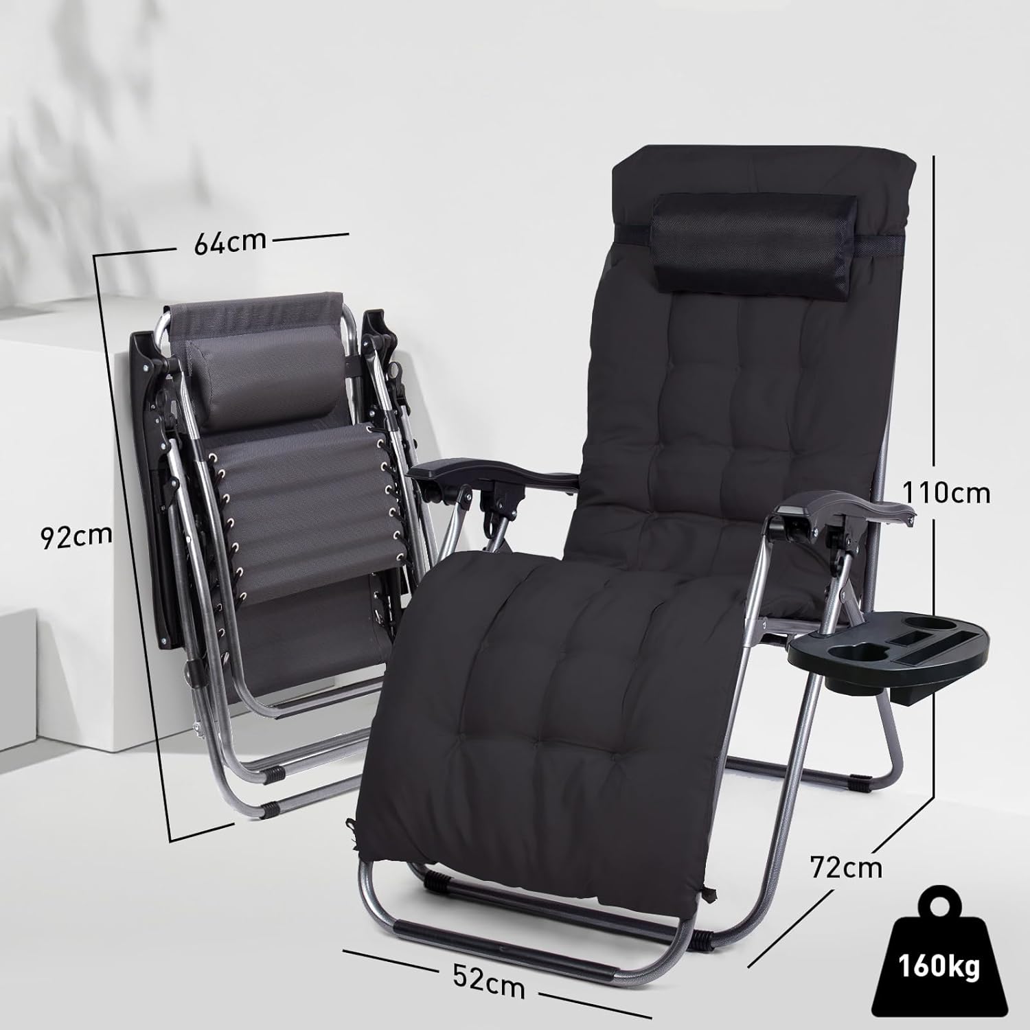 Chaise camping zéro gravité compact 110 cm — 7