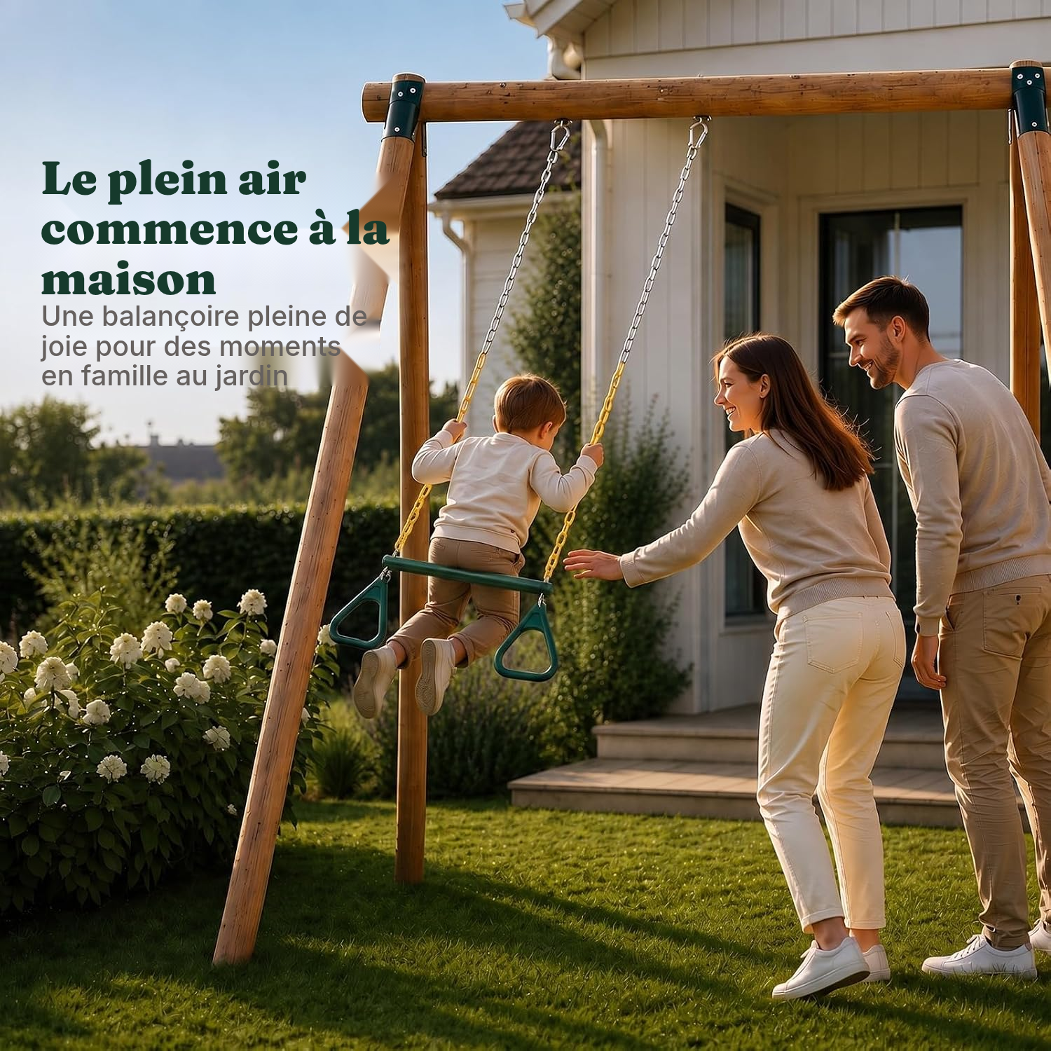Trapèze balançoire pour enfant à chaînes réglables — 2
