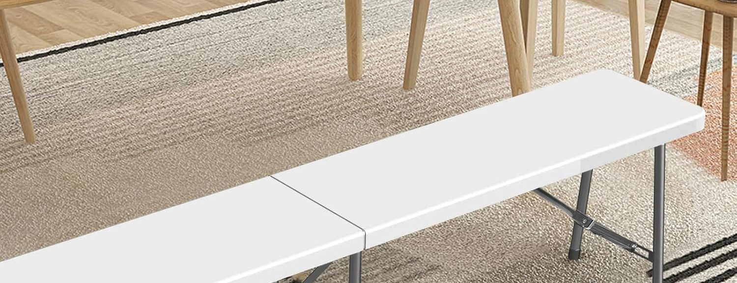 Banc de jardin pliable blanc — places en plus