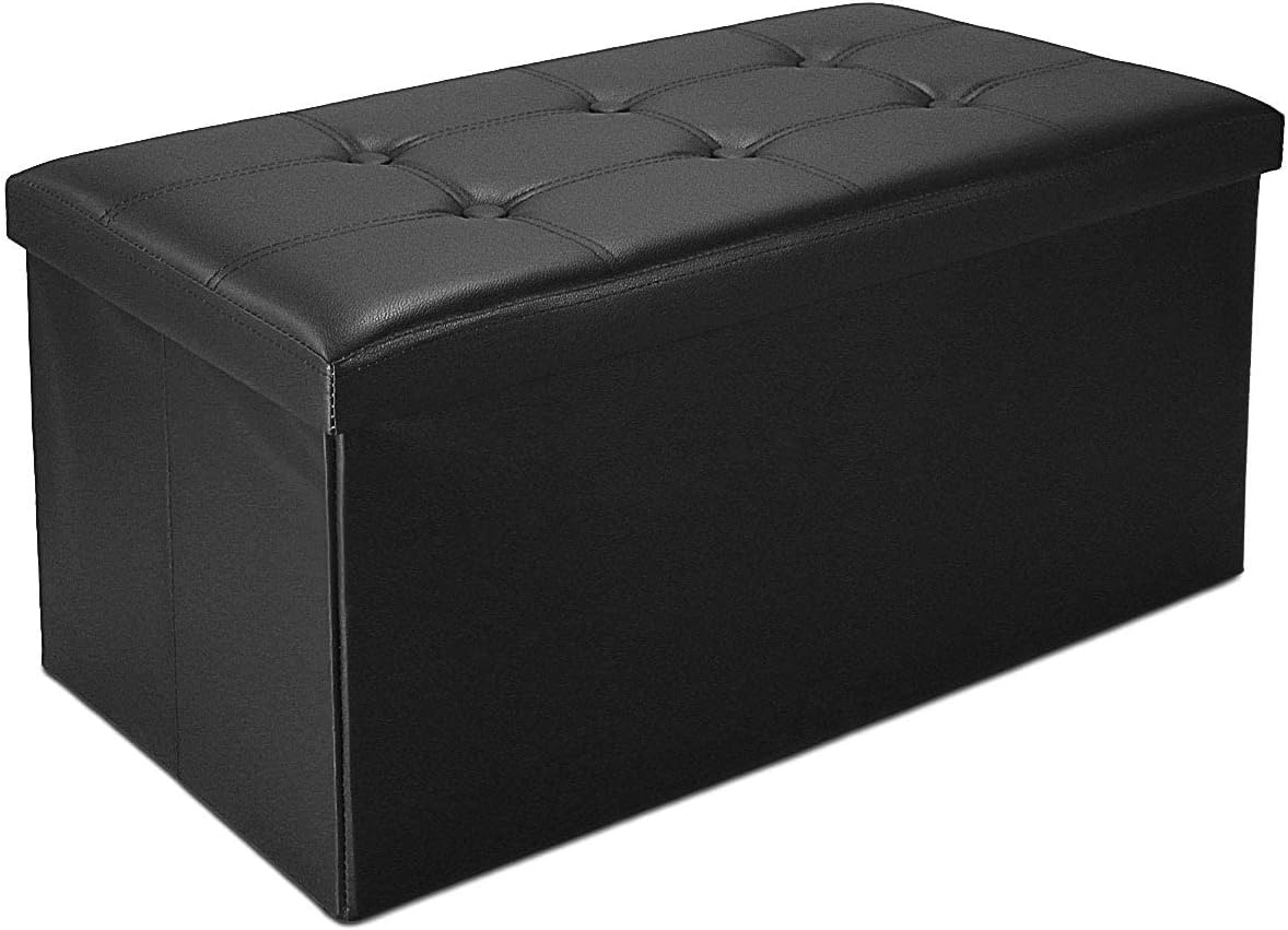 Banc noir — malle de rangement pliable — 1
