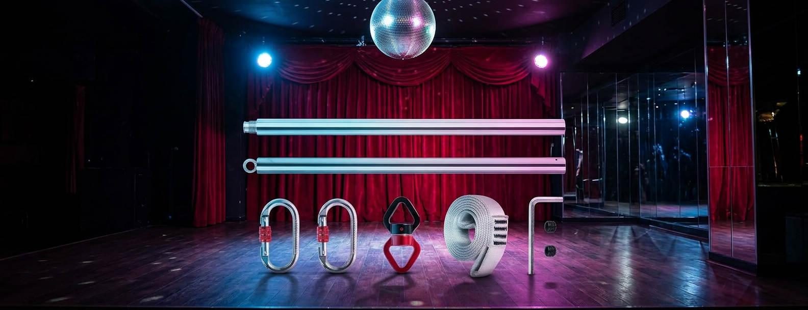 Barre dance pole dance argent – aérienne
