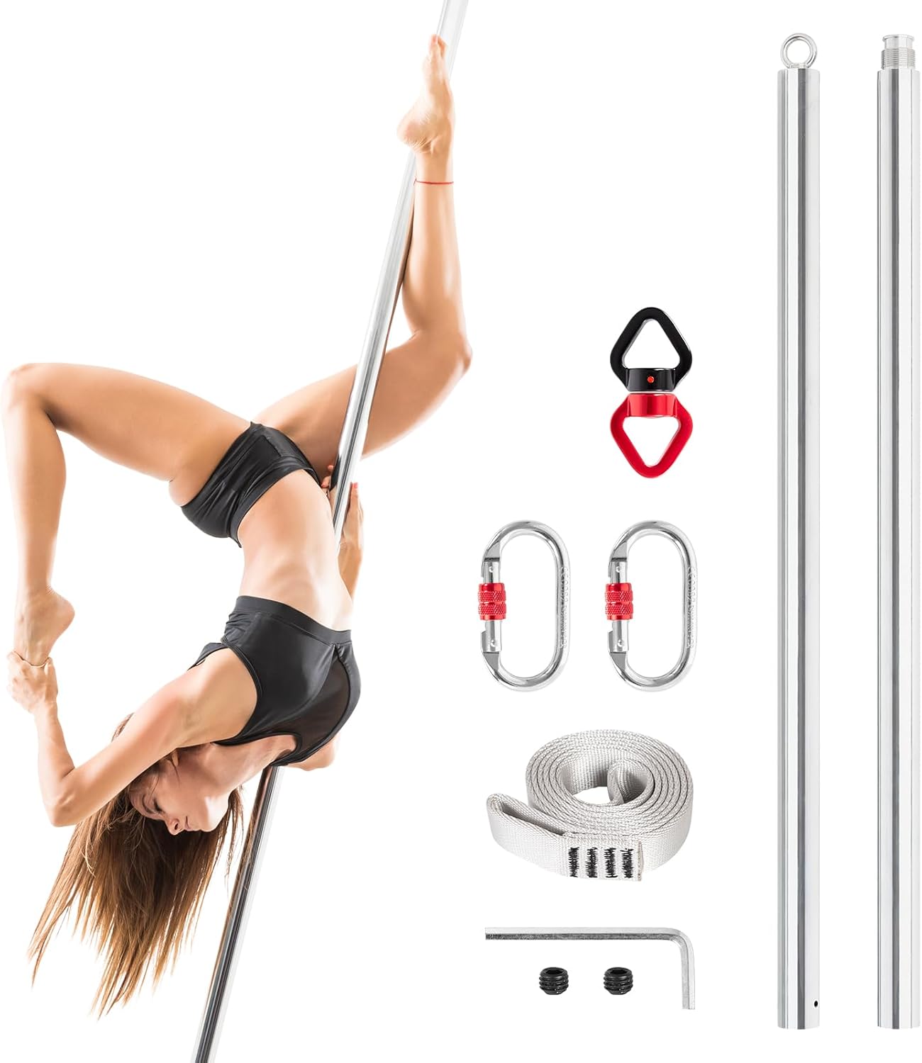 Barre dance pole dance argent – aérienne — 1