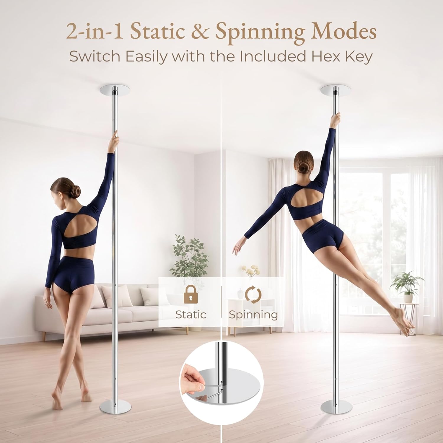 Dance pole dance: barre à pression stable — 6