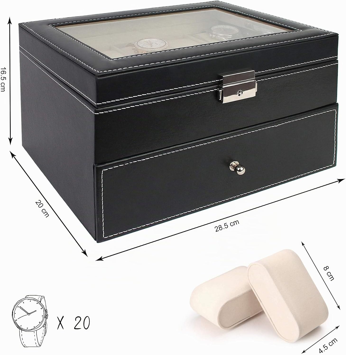 Boîte à bijou 20 montres — rangez sans encombrer — 2