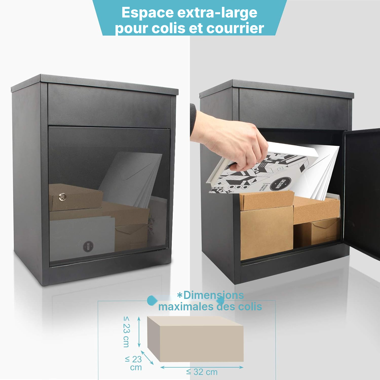 Boîte aux lettres noire — colis sécurisés — 3