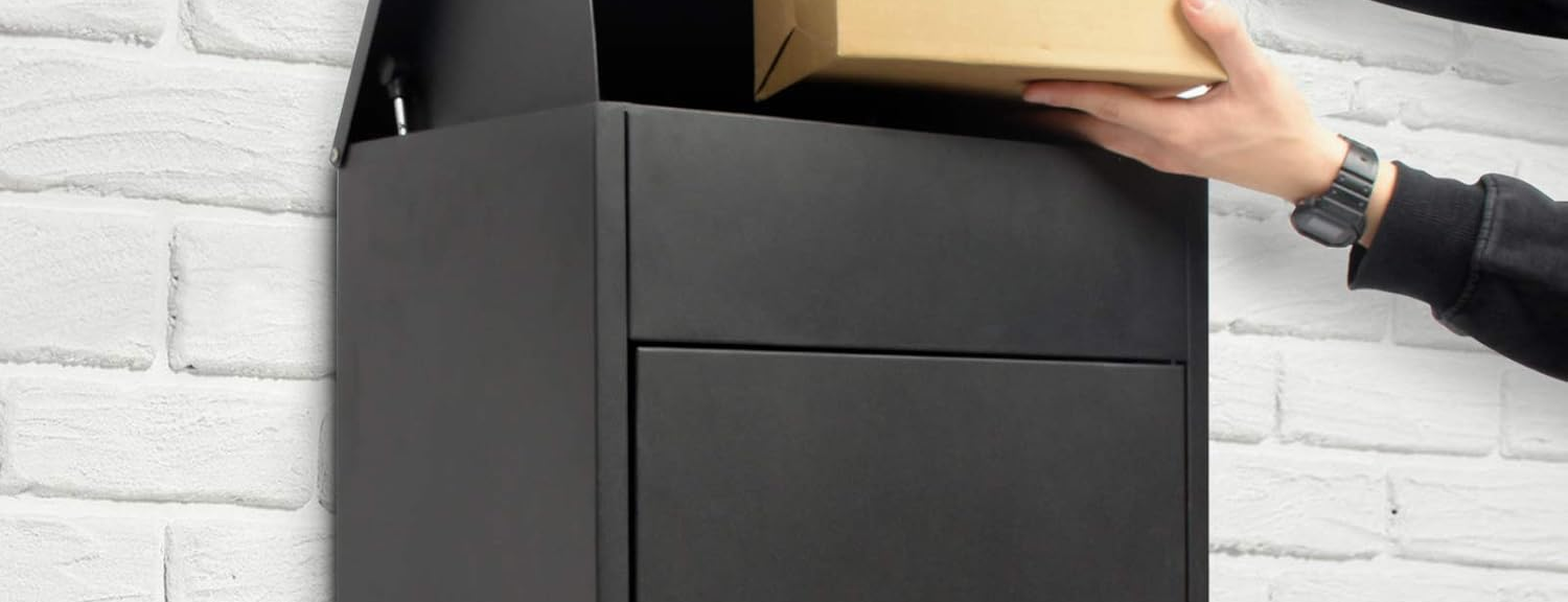Boîte aux lettres noire — colis sécurisés