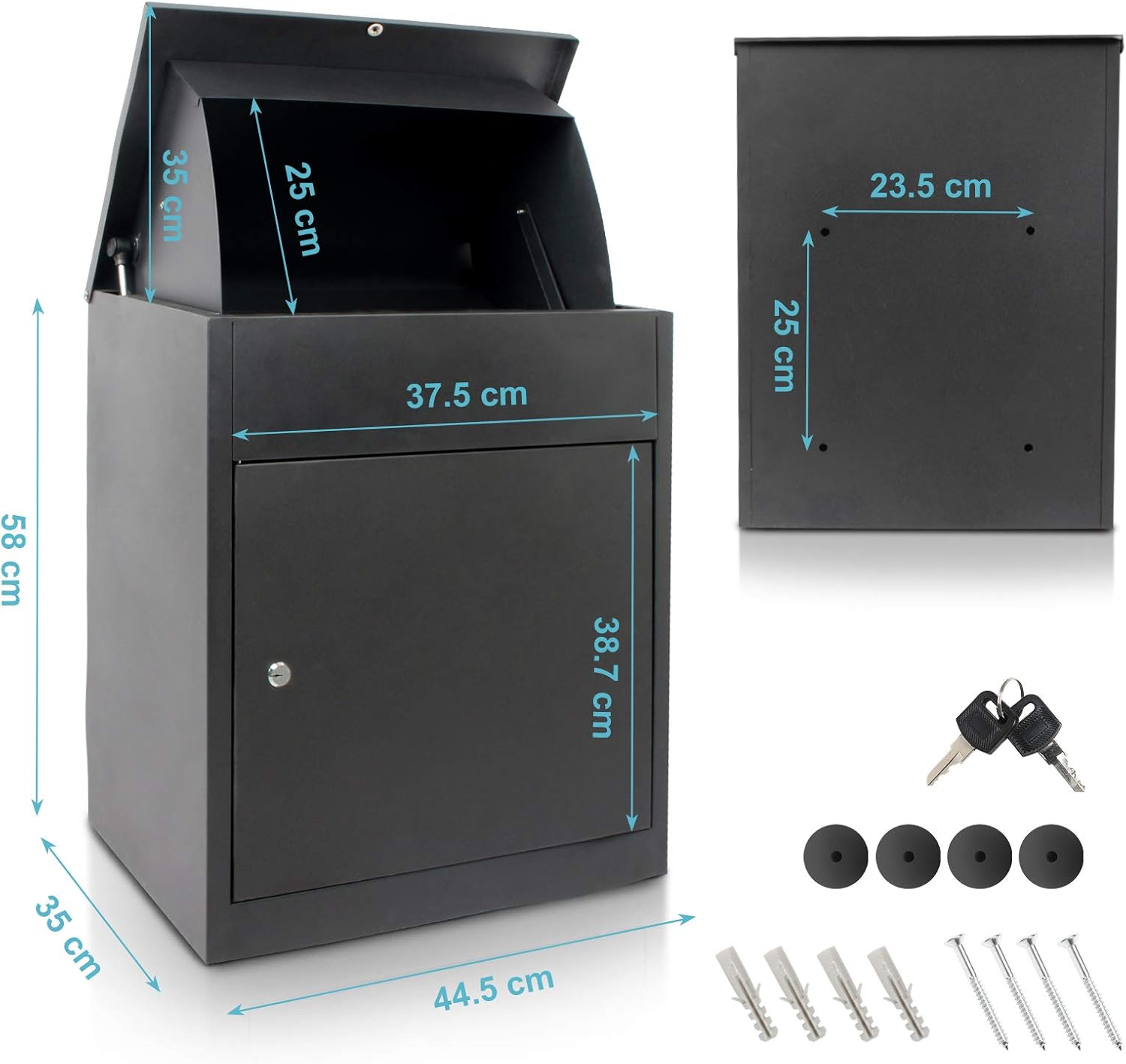 Boîte aux lettres noire — colis sécurisés — 5