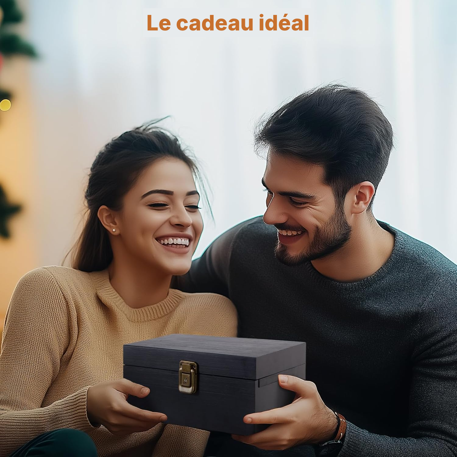 Boîte de rangement bambou noire sécurisée — 7