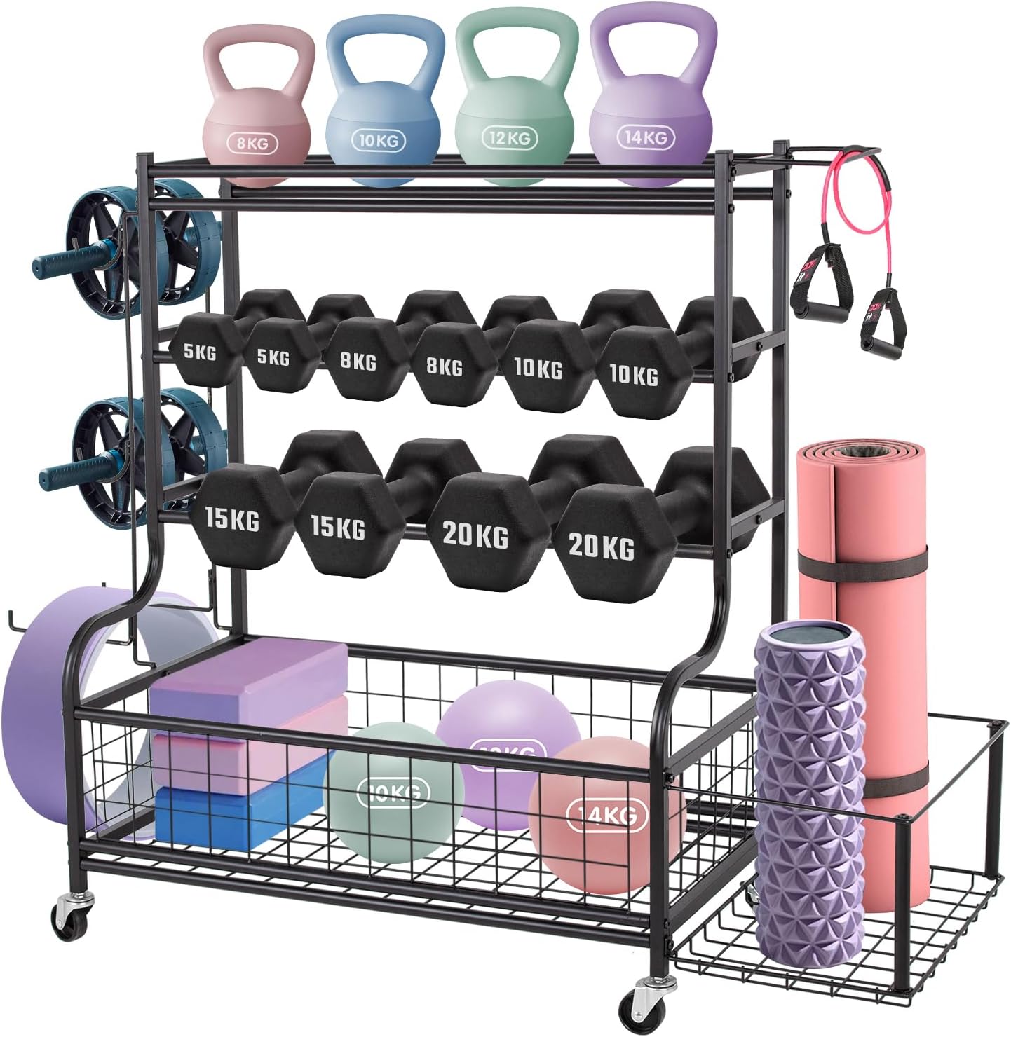 Cage musculation: rack de rangement noir — 1