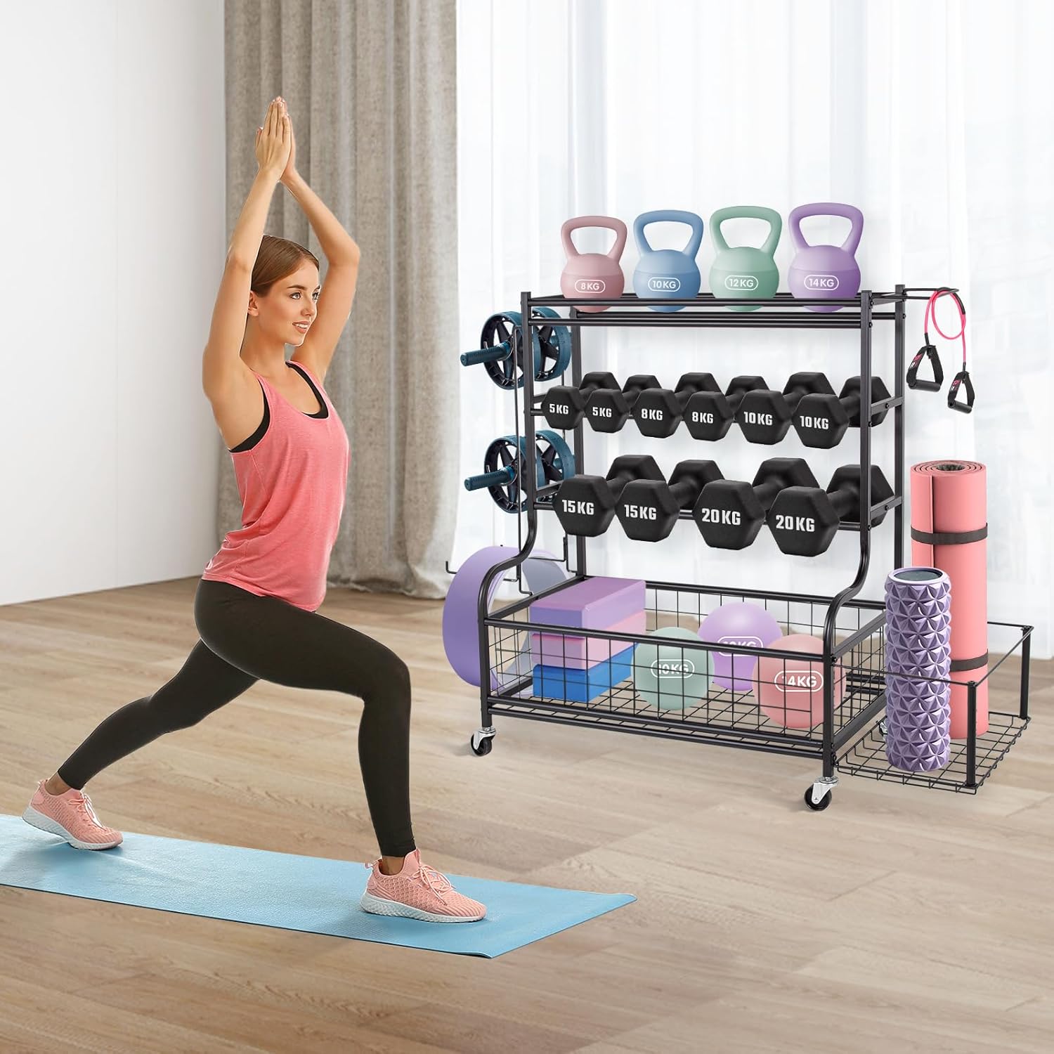 Cage musculation: rack de rangement noir — 7