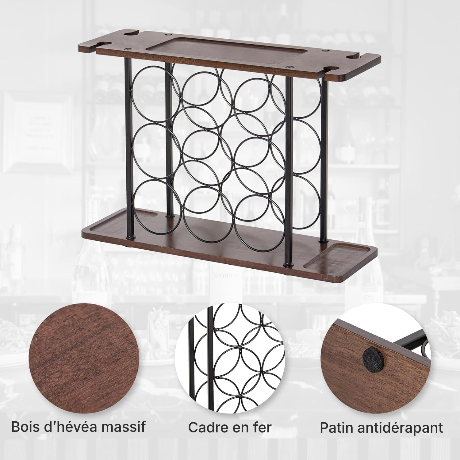 Rangement à bouteille — casier à vin Noir pratique — 3