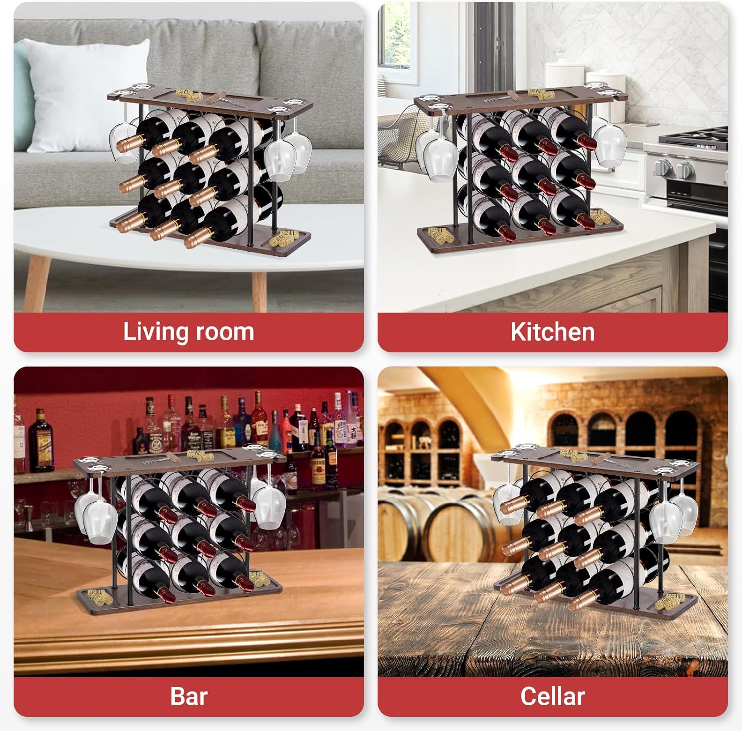 Rangement à bouteille — casier à vin Noir pratique — 7