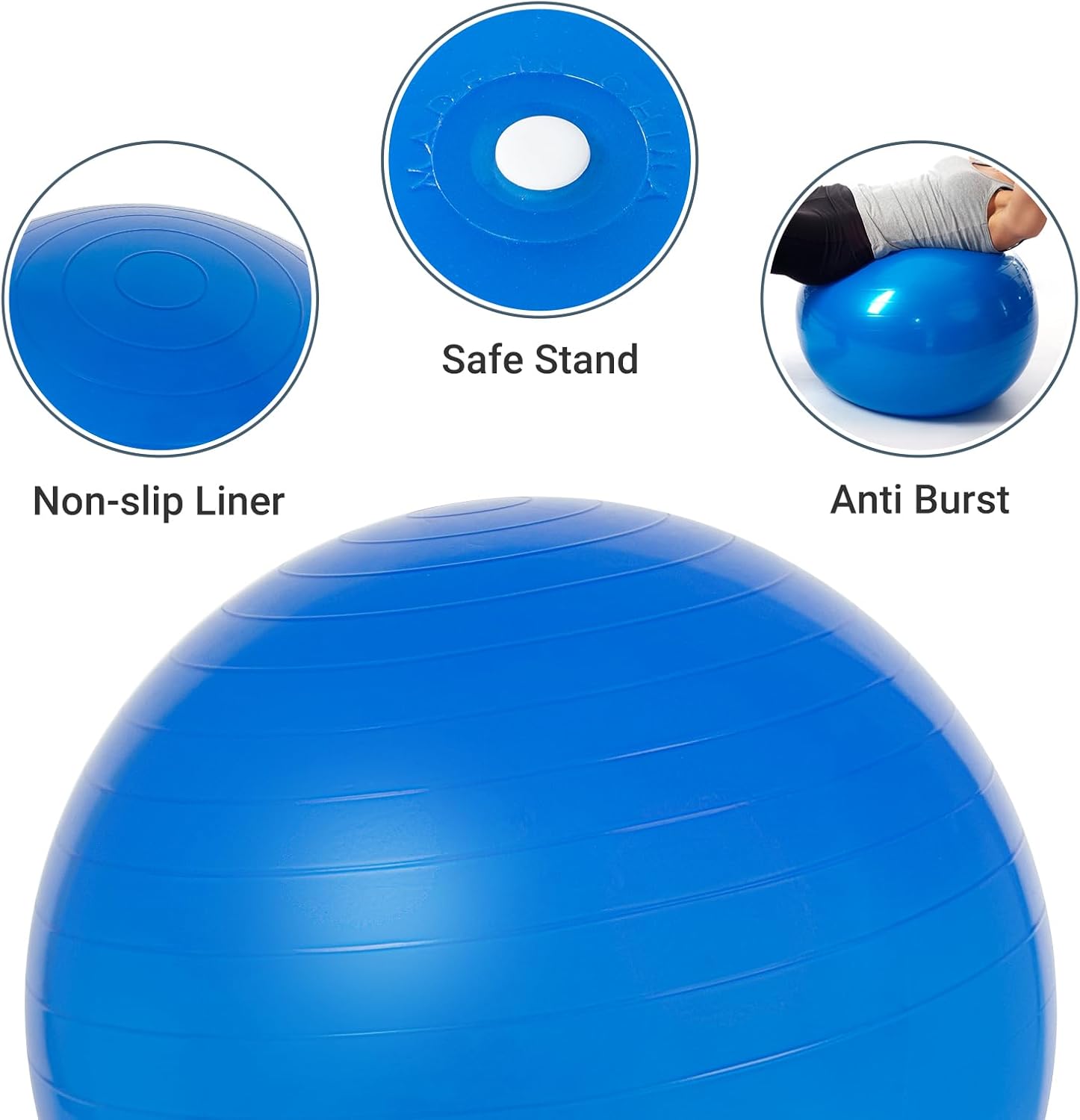 Ballon bureau gris foncé 17 cm, assise active — 6