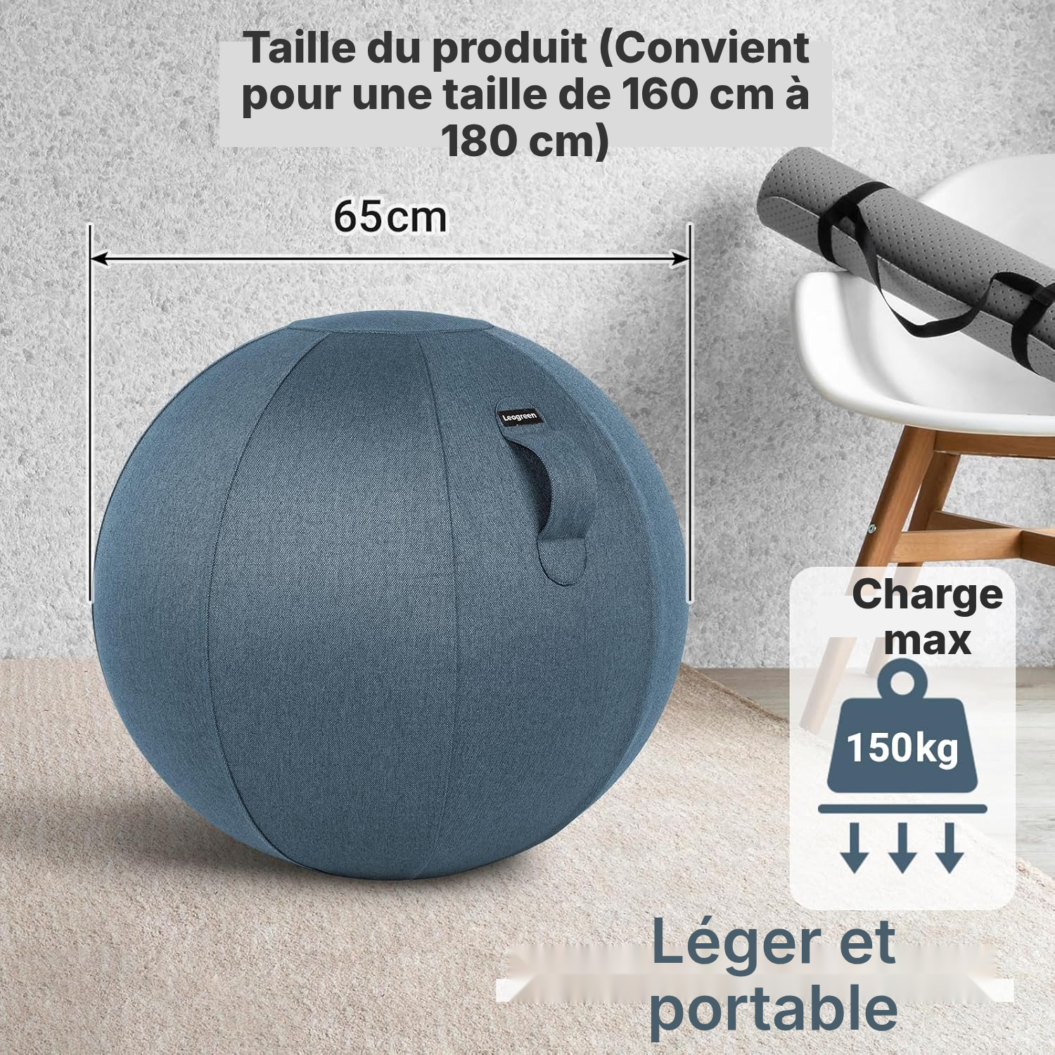 Ballon Pilates bleu 14 cm - assise active — 3