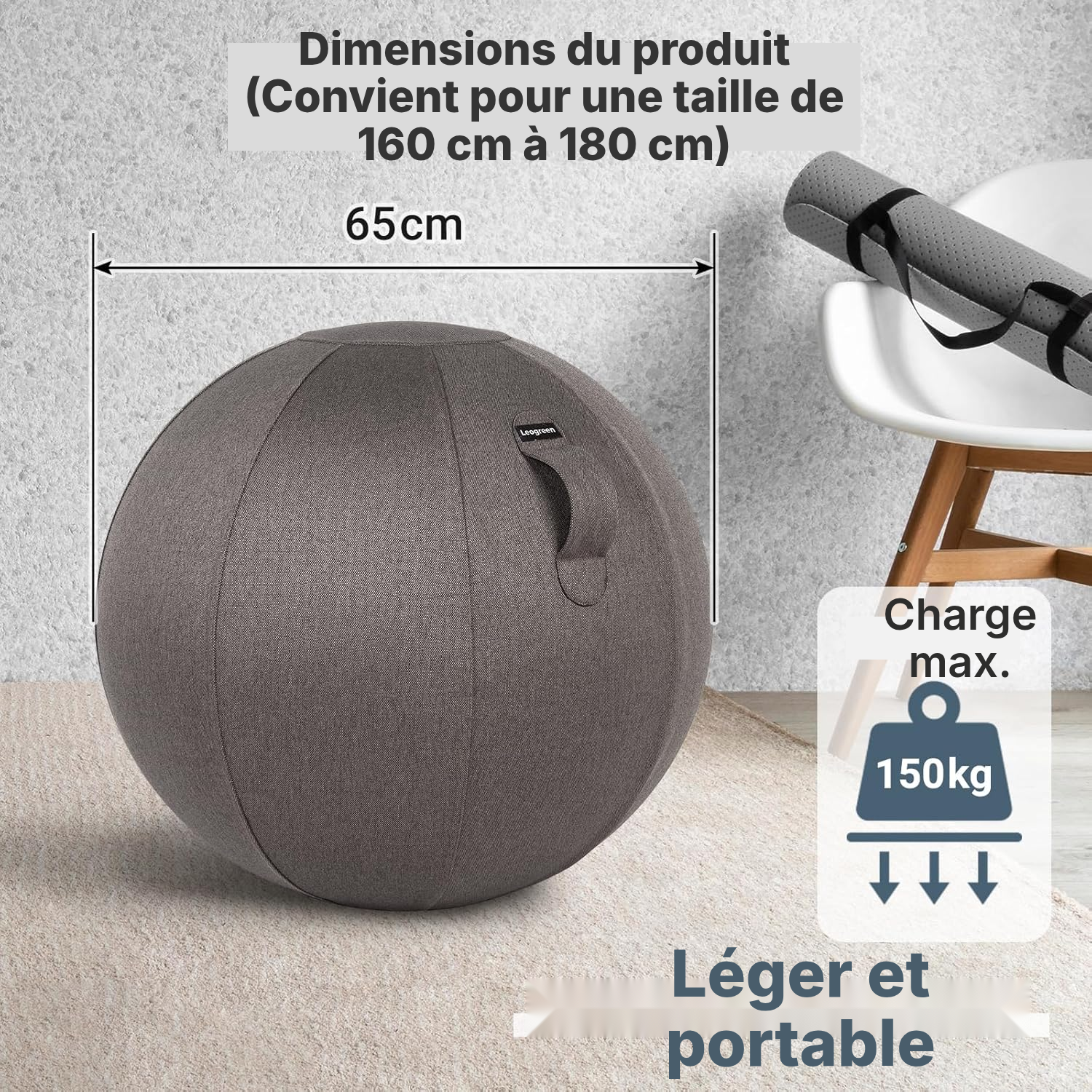 Ballon pour bureau gris foncé 14 cm — 5