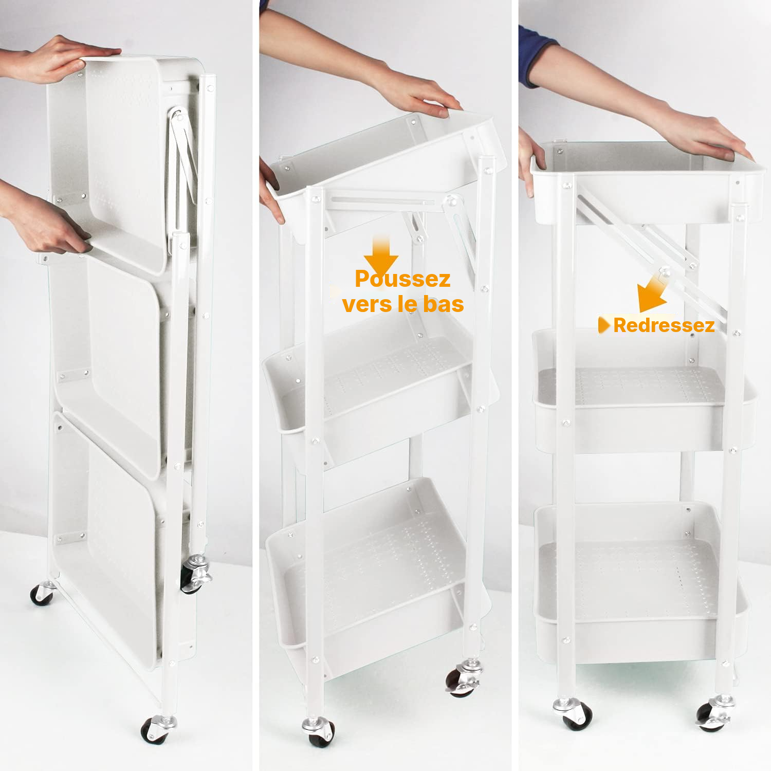 Cuisine desserte pliable blanche — gagnez de la place — 2