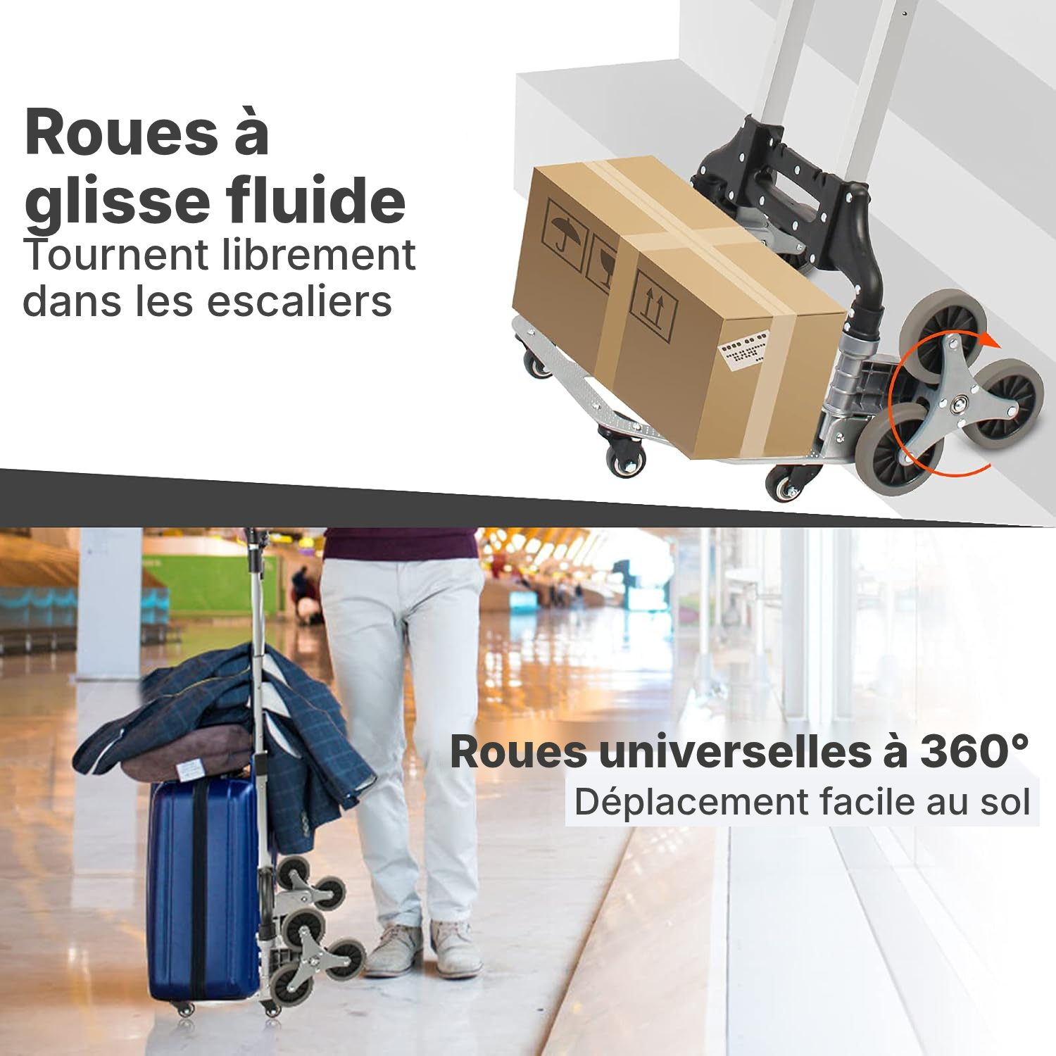 Chariot pliable — montez les escaliers — 2