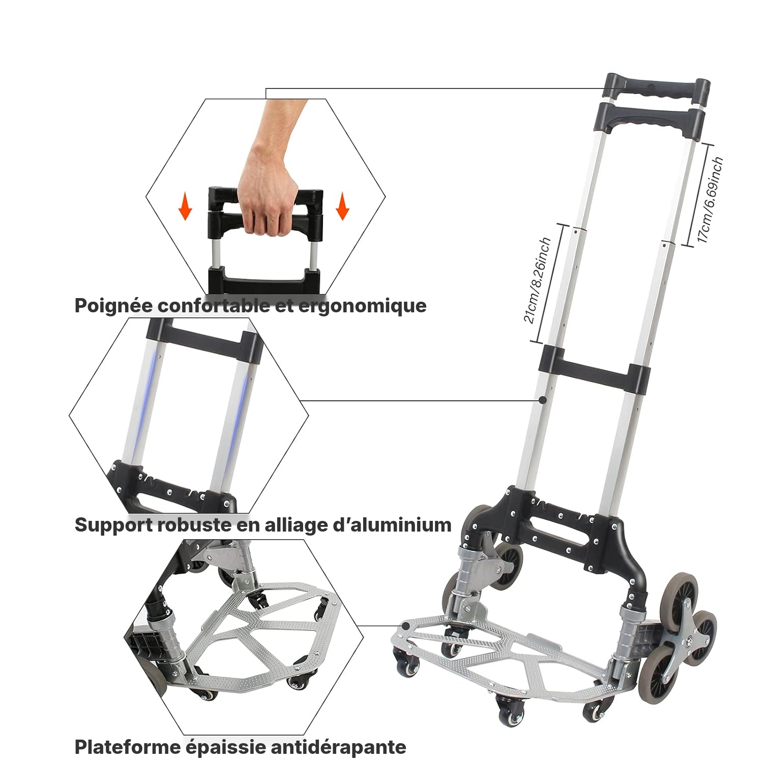 Chariot pliable — montez les escaliers — 3