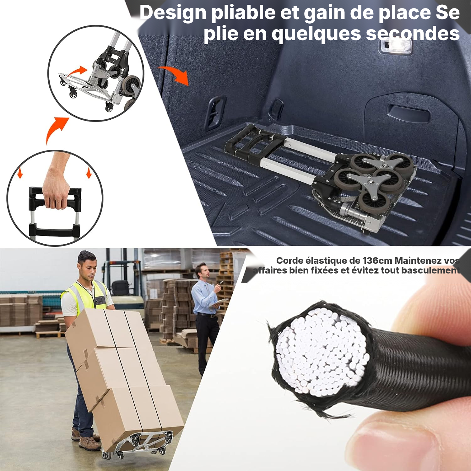 Chariot pliable — montez les escaliers — 4