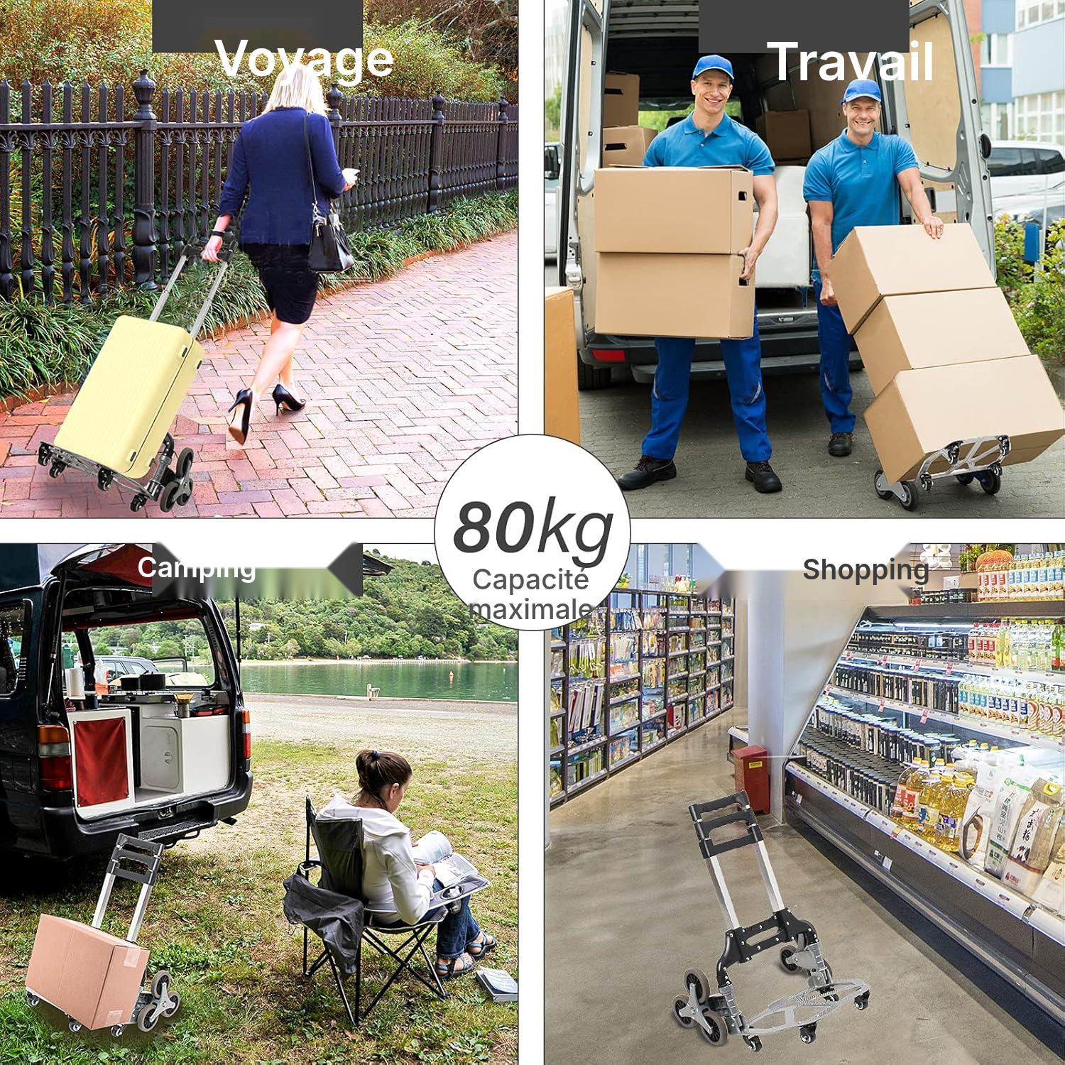 Chariot pliable — montez les escaliers — 6