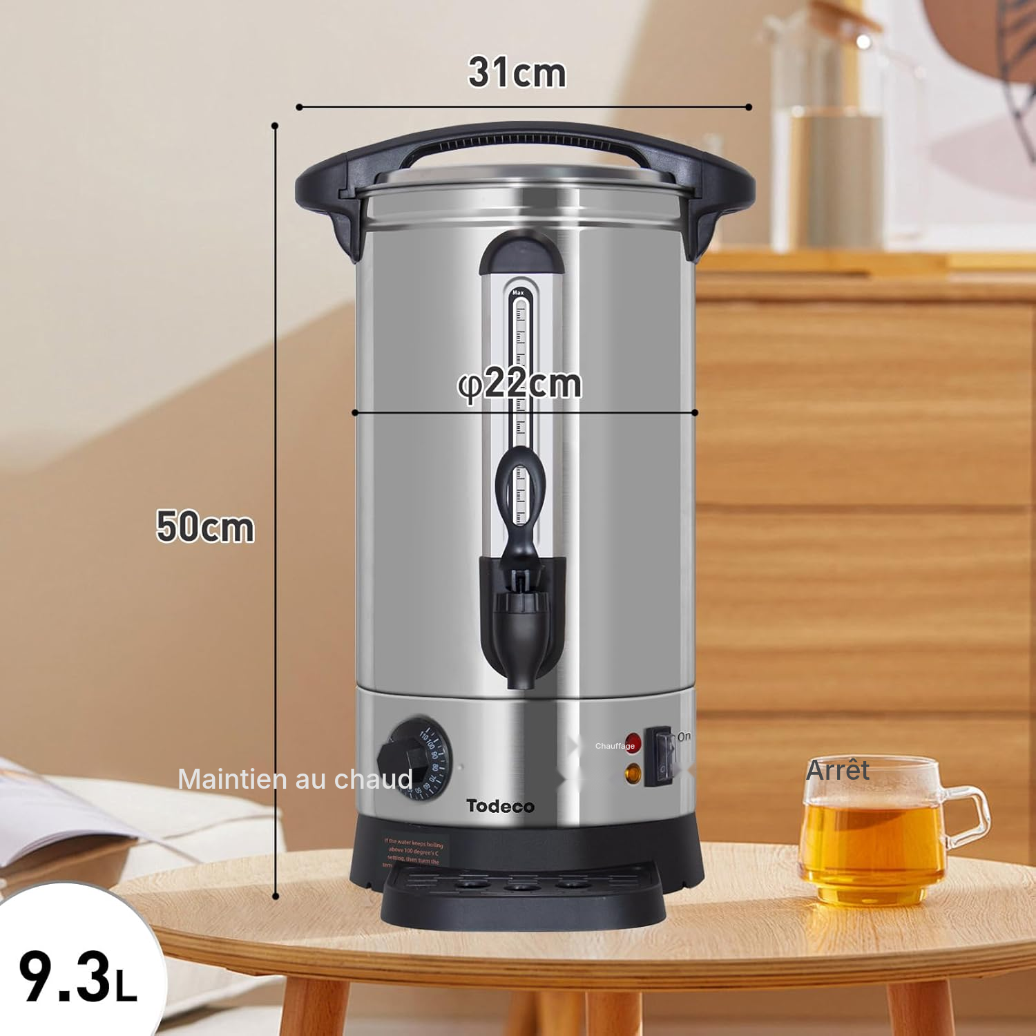 Distributeur de boissons chaudes 9,3 L à paroi simple — 6