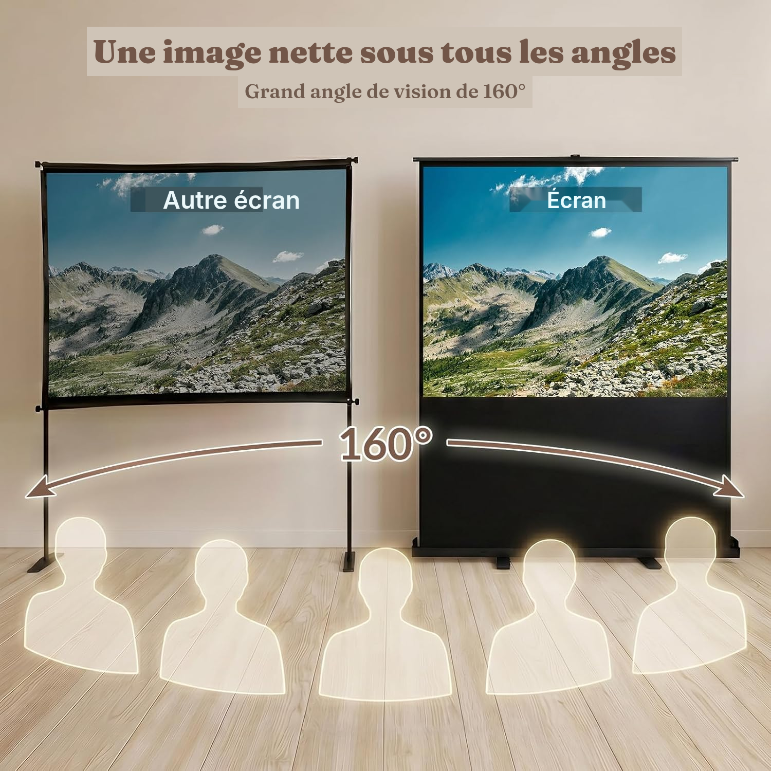 Écran pour rétroprojecteur 147 × 109 cm — sans perçage — 4