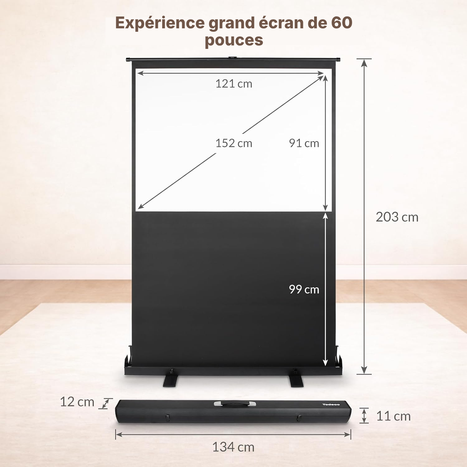 Écran de projection portable 122 × 91 cm — 2