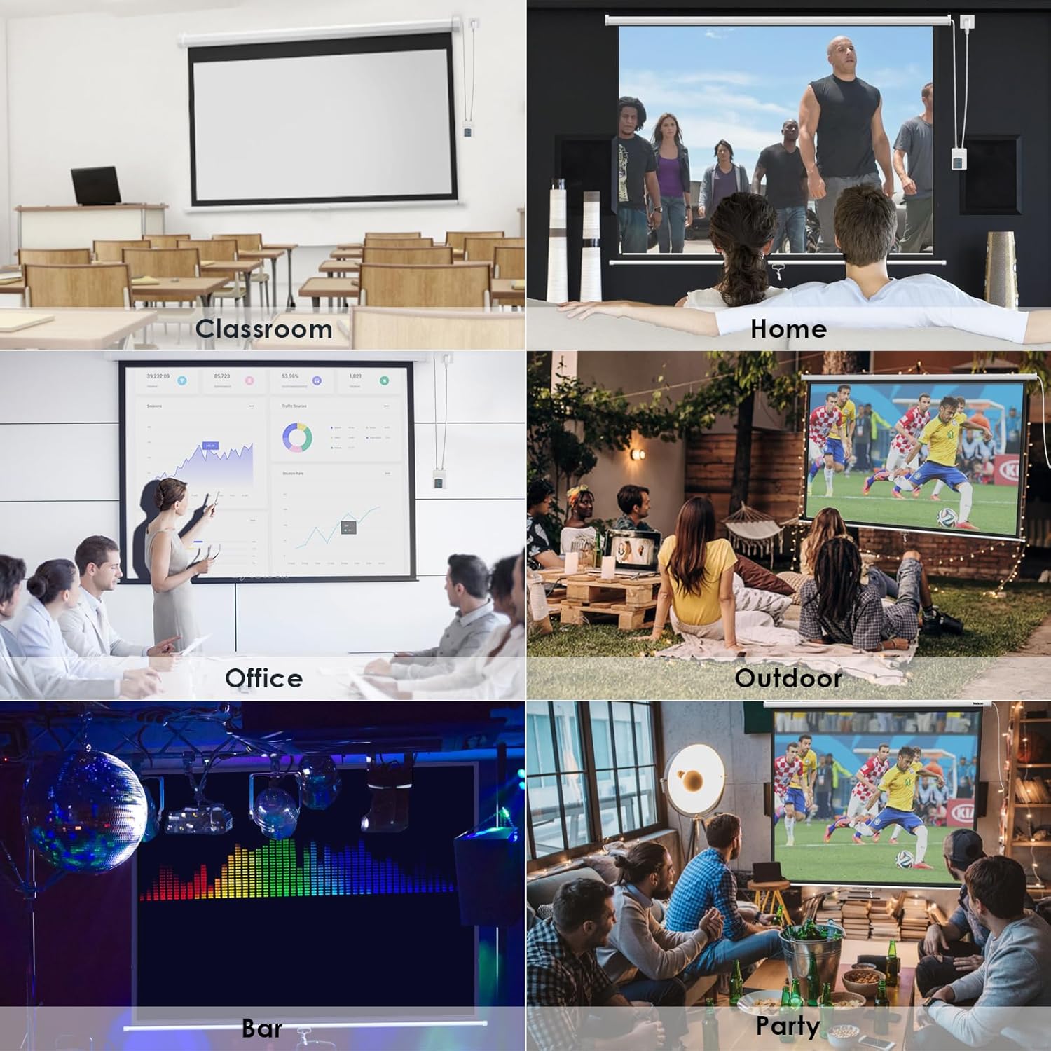 Écran pour vidéoprojecteur motorisé — escamotable — 7