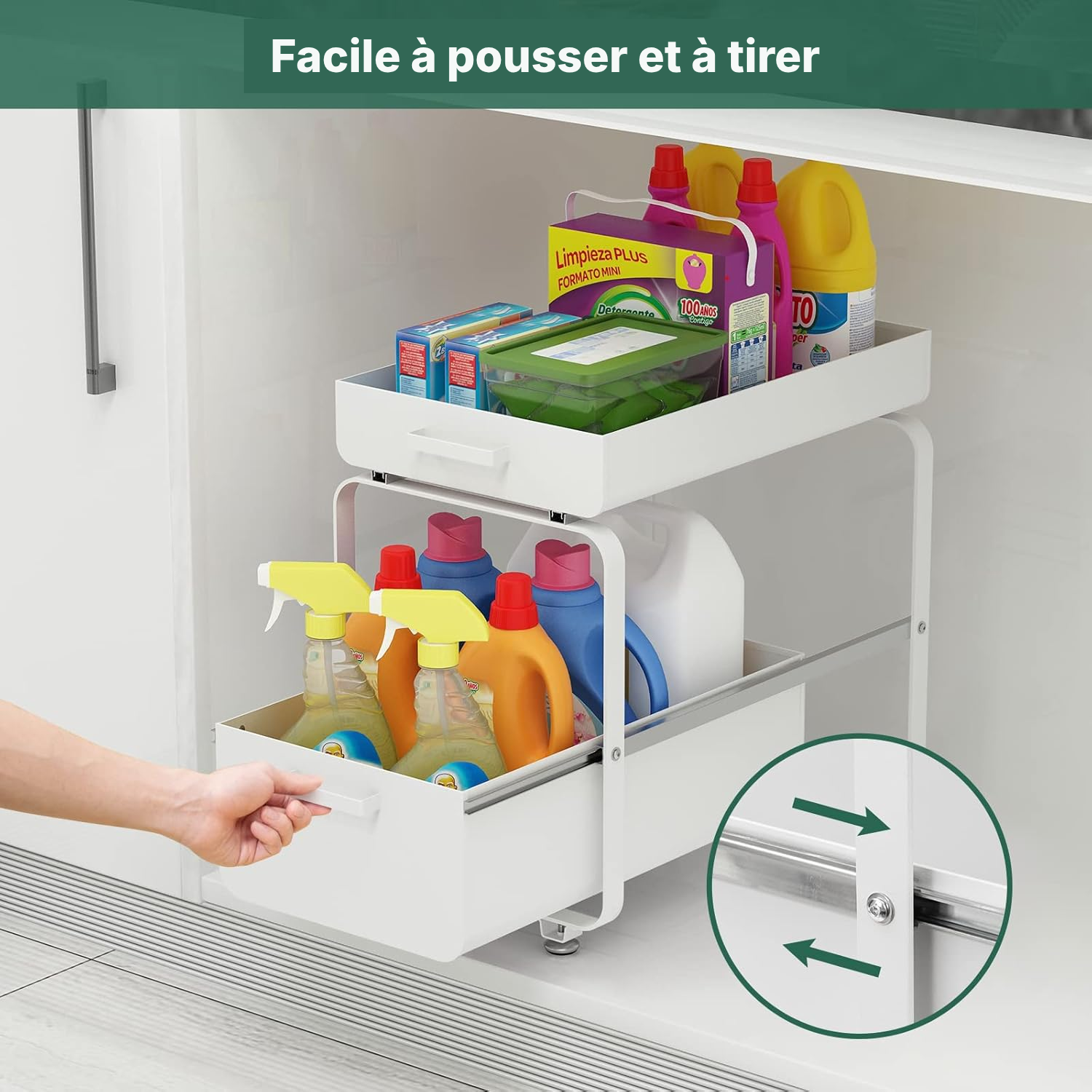 Organisateur meuble de cuisine blanc 44,3×27,5×19,8 cm — 3