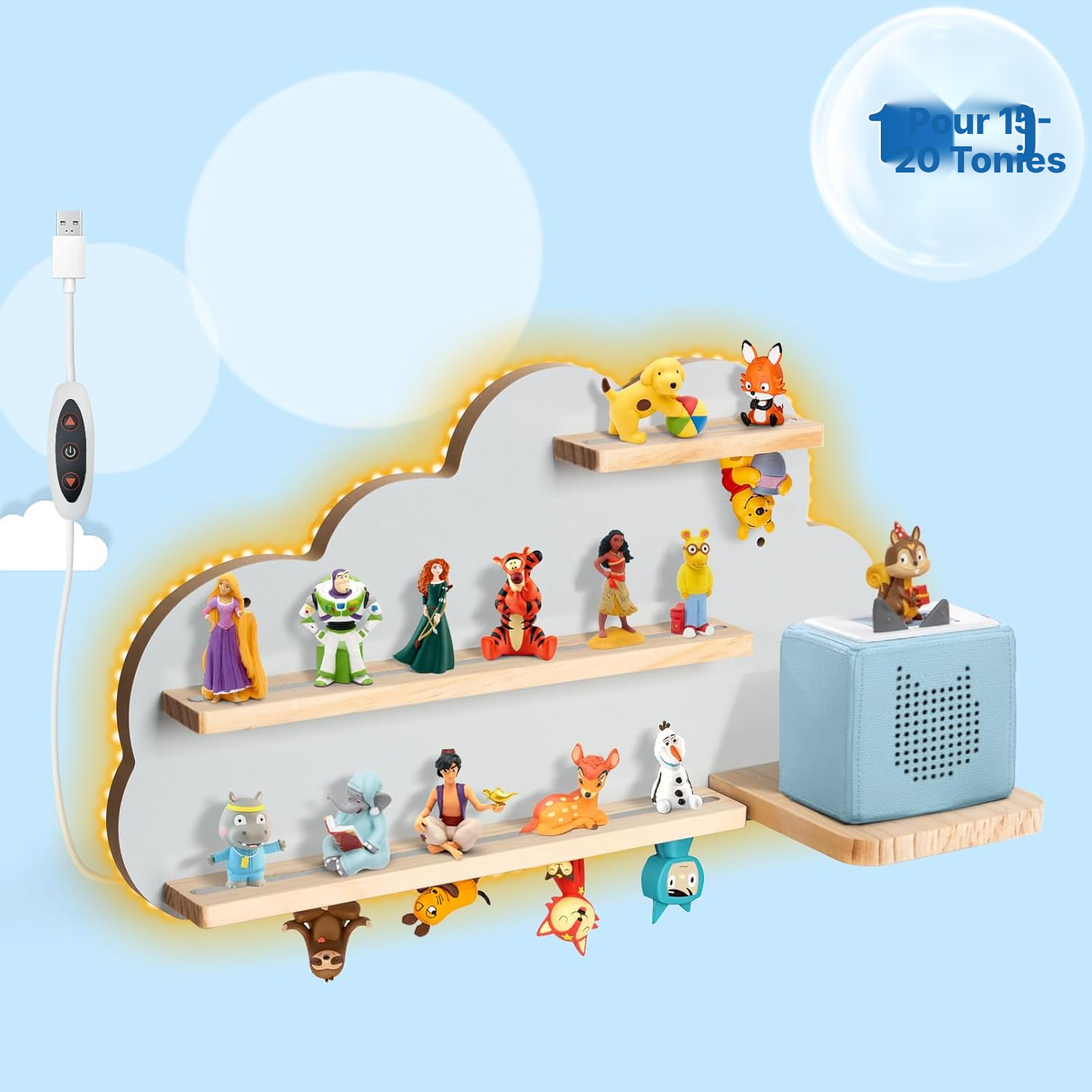 Étagère magnétique 60 cm, bande lumineuse — 3