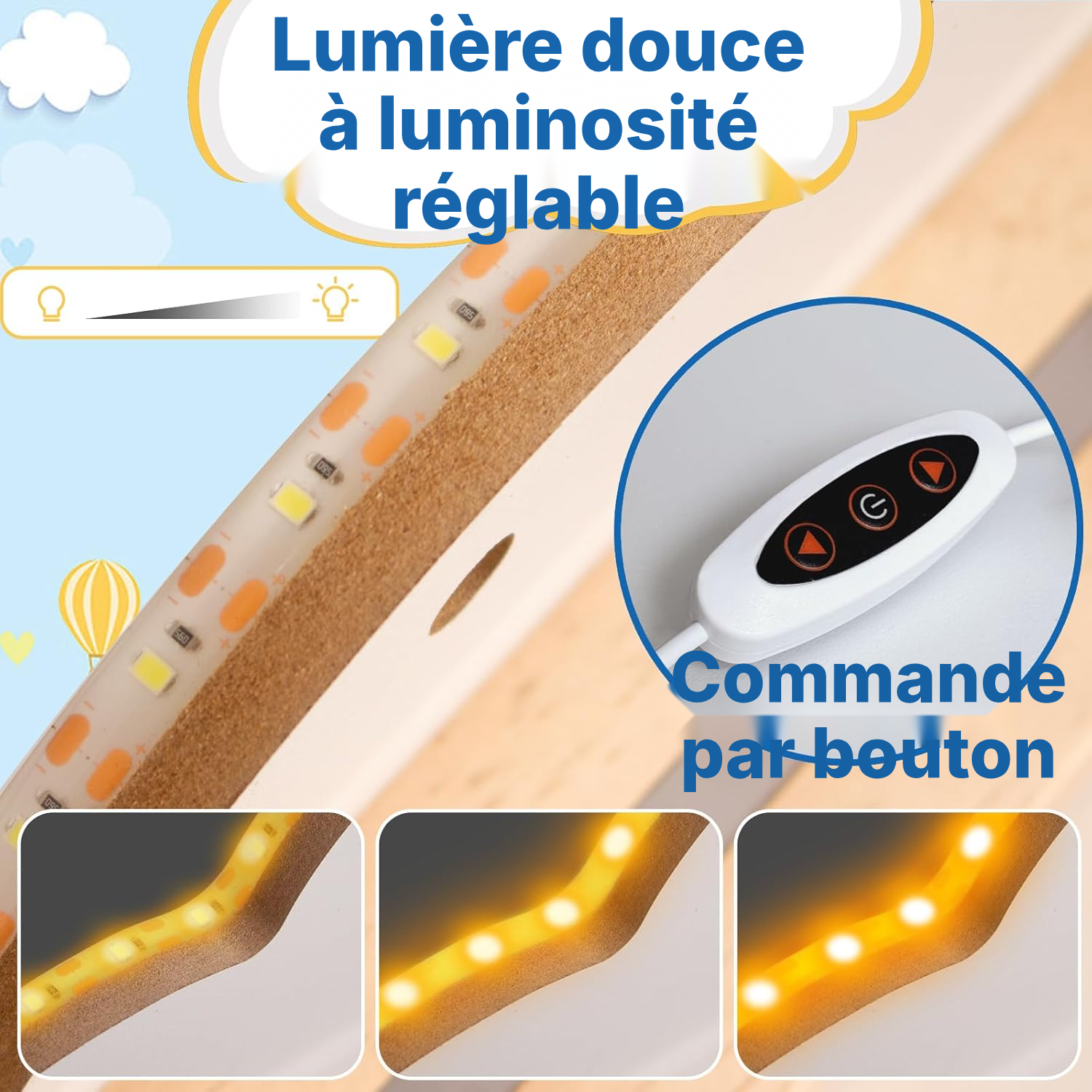 Étagère magnétique 60 cm, bande lumineuse — 4