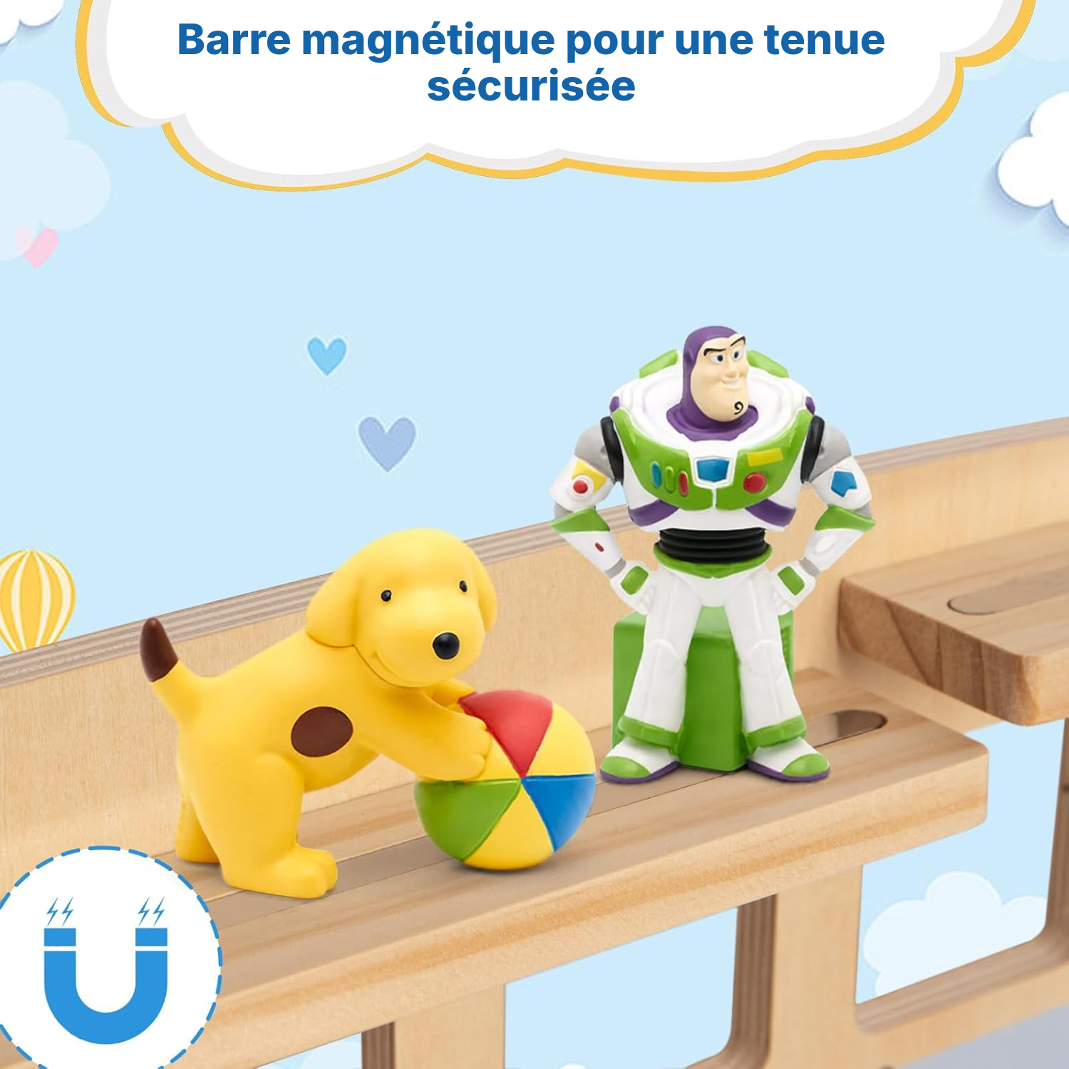Étagère à figurines magnétique bleu azur, 62 cm — 3