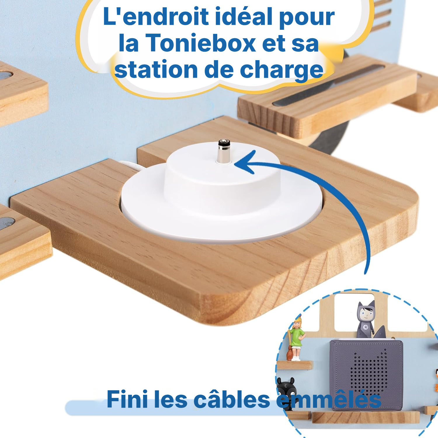Étagère à figurines magnétique bleu azur, 62 cm — 4