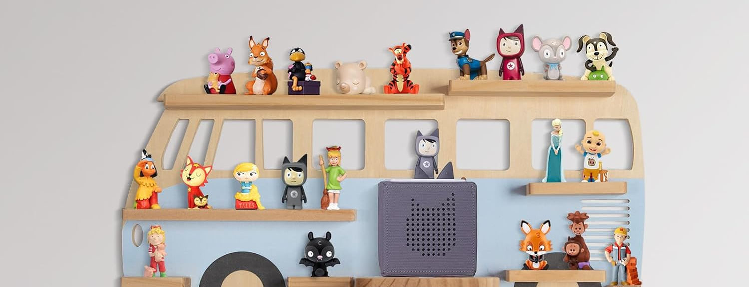 Étagère à figurines magnétique bleu azur, 62 cm