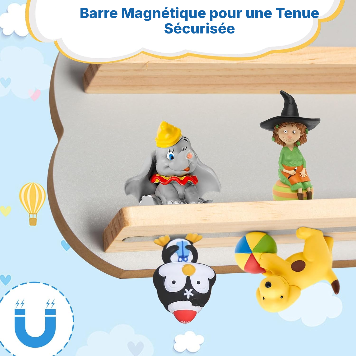 Étagère à figurines magnétique murale, 60 cm — 3