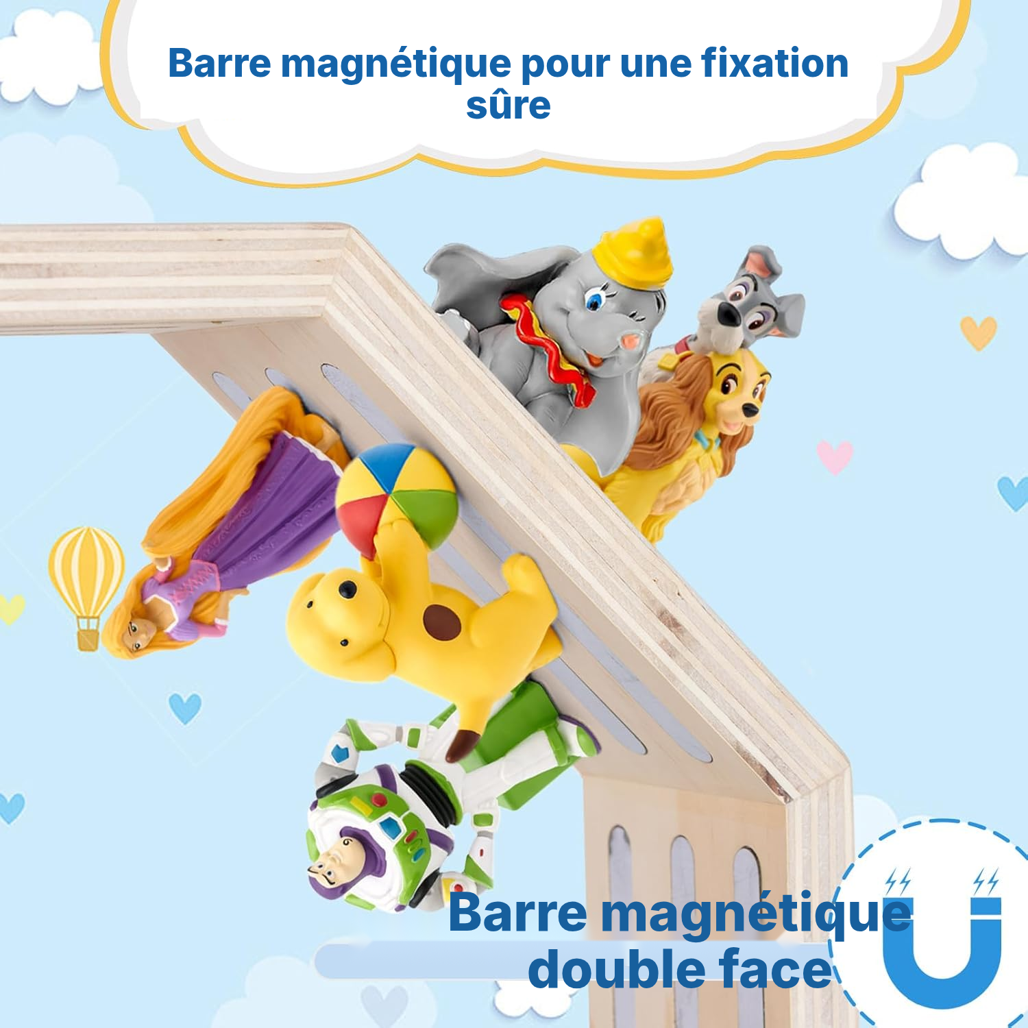Étagère 35 cm, pas support téléphone aimant — 3