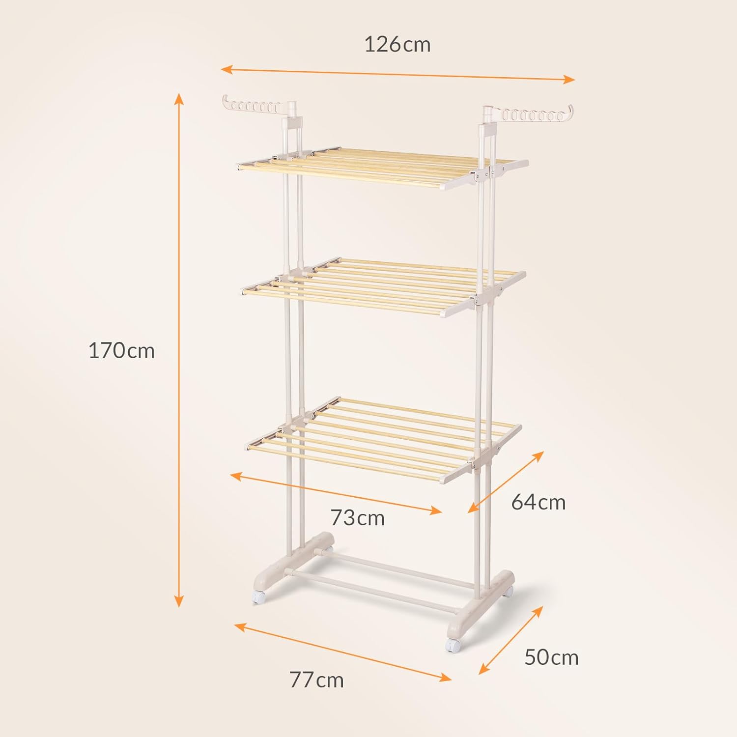 Étendoir à linge 3 niveaux, gain de place — 7