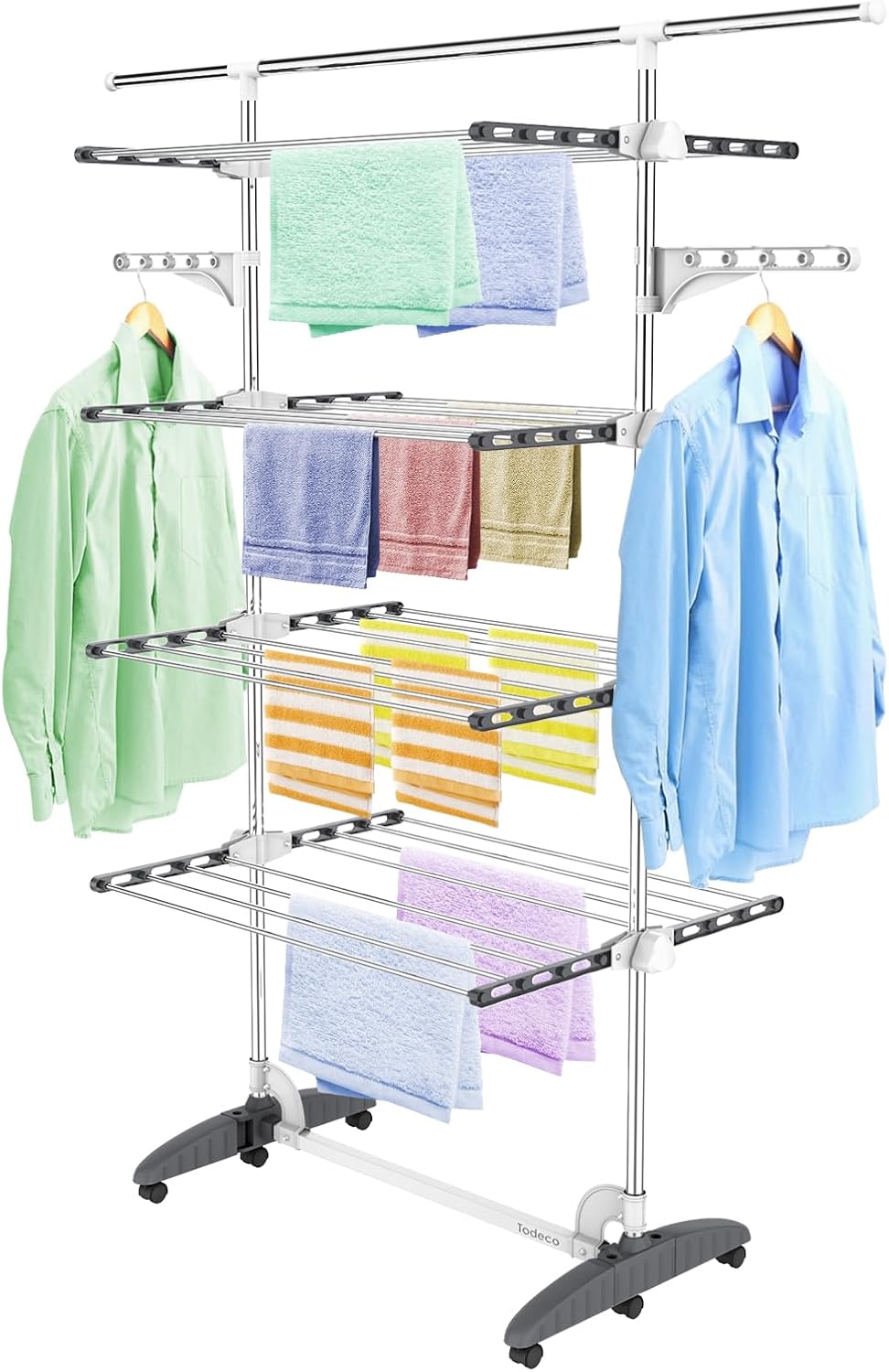 Séchoir à linge 4 étagères gris, gain de place — 1