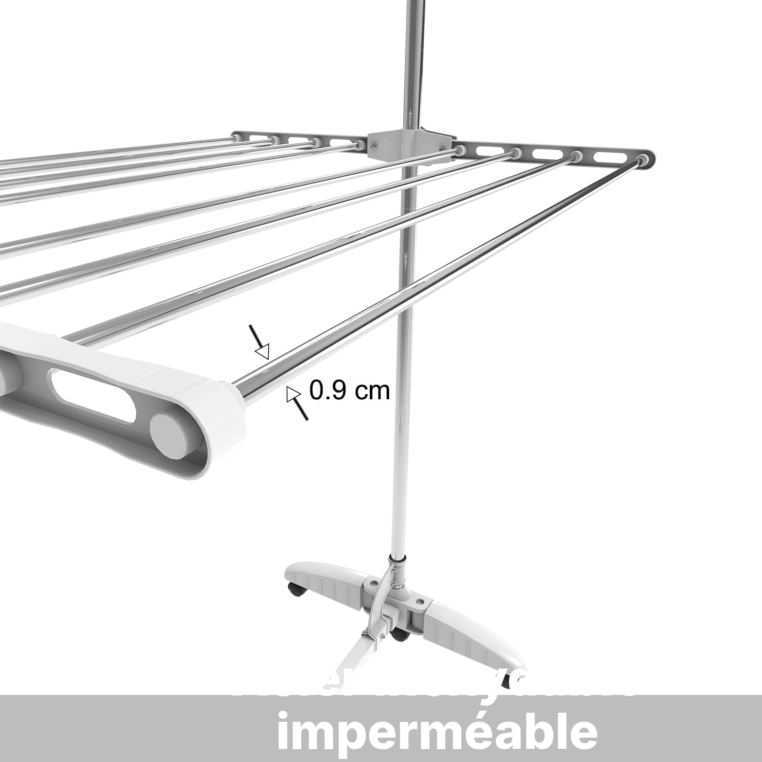 Étendage pour le linge, blanc, 3 étagères, rallongé — 4